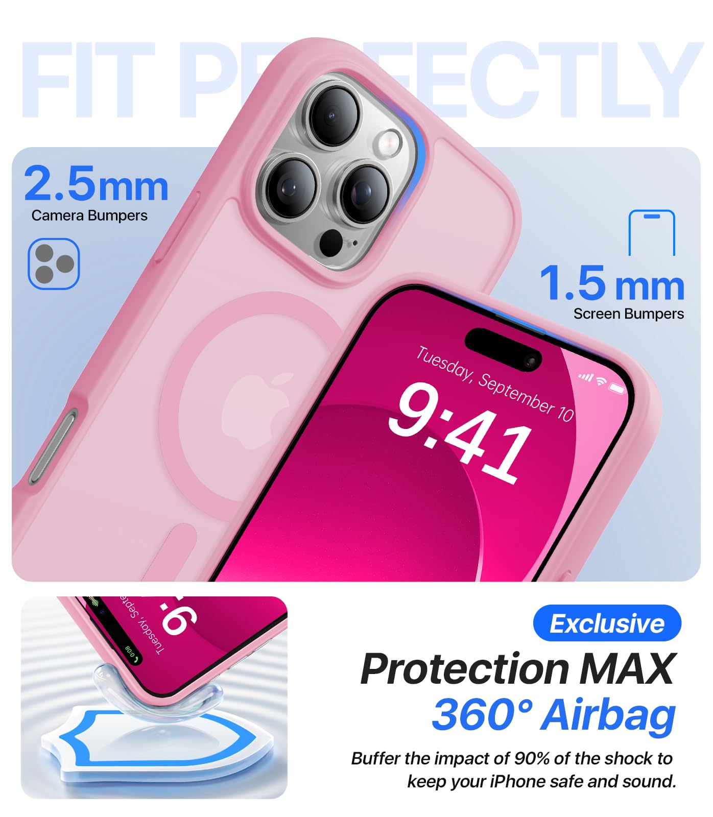 Aulofe Magnetic Shockproof For Iphone 16 Pro Max Case, Skin Friendly[Compatible With Magsafe] [Military Grade Drop Protection] S
