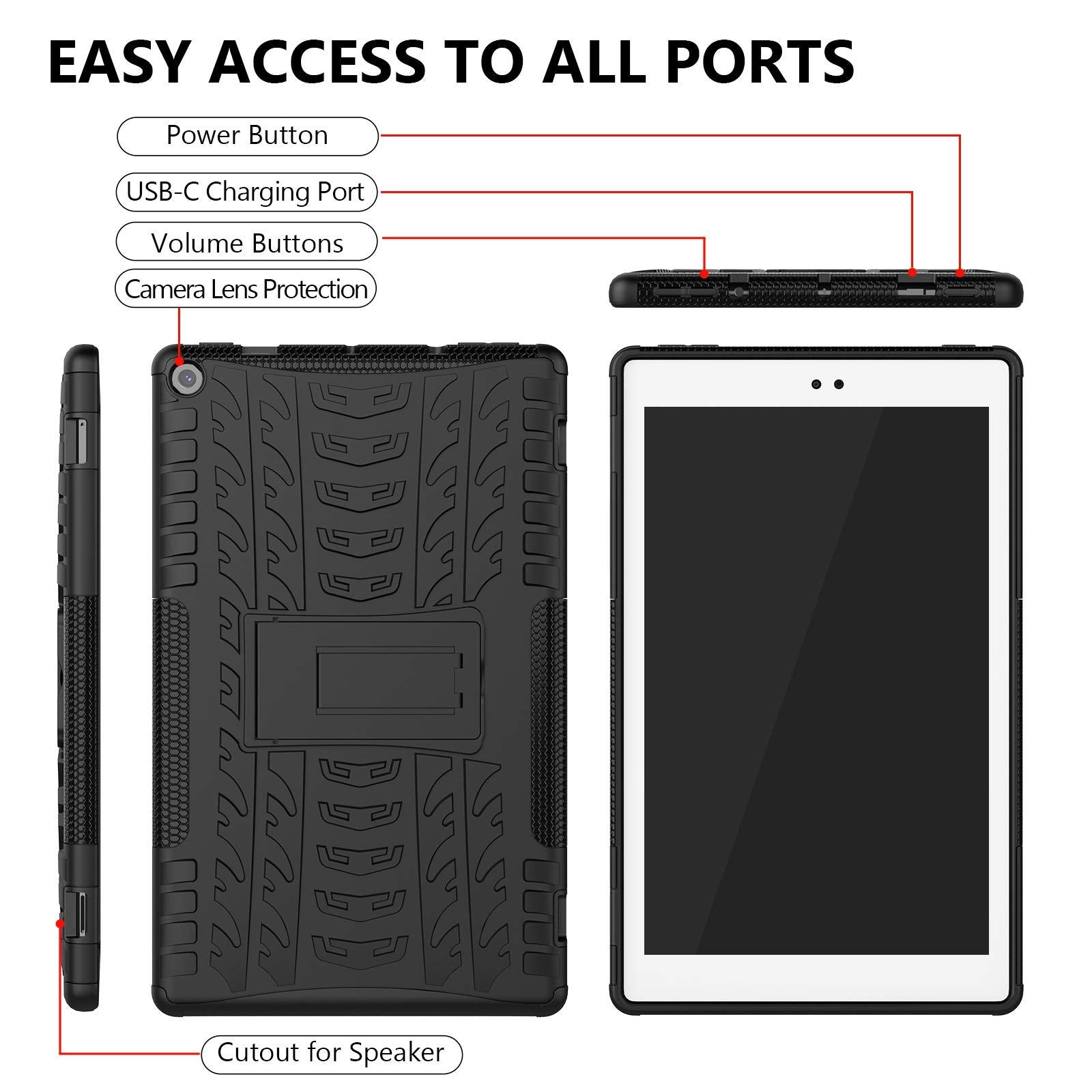 Roiskin Kickstand Case 2 Layer Heavy Duty Shockproof Kids Cover For 2019/2017 Release Tablet 10 & 10 Plus Case 9Th/7Th Generatio