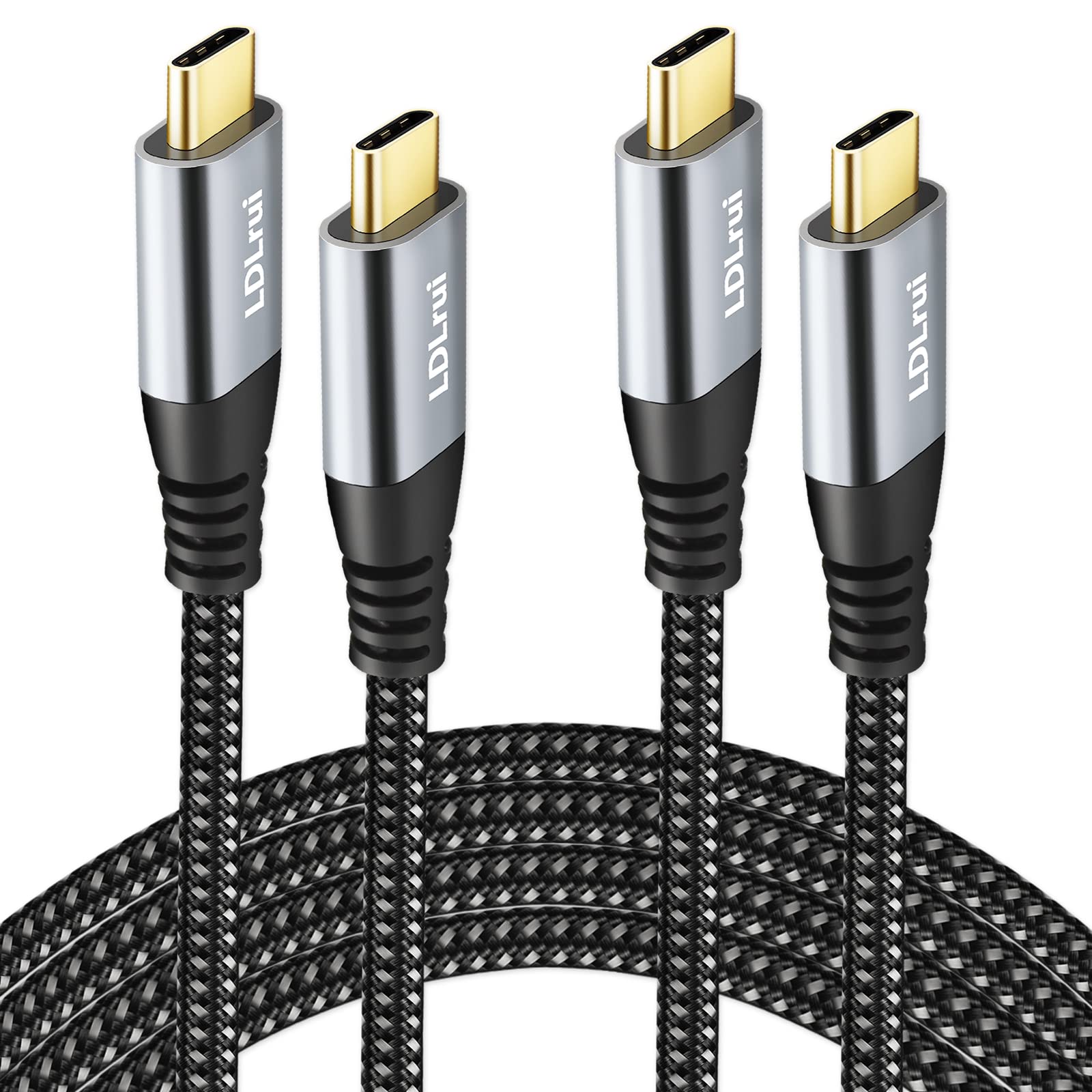 Braided Usb C Cable [3Ft, 2 Pack] 20Gbps High Speed Data Transfer, 4K Uhd Usb C Monitor Display Cable, Usb 3.2 Gen 2X2, Type C 100W Fast Charging Cord For Dell, Samsung T7, Arzopa, Kyy, Mnn