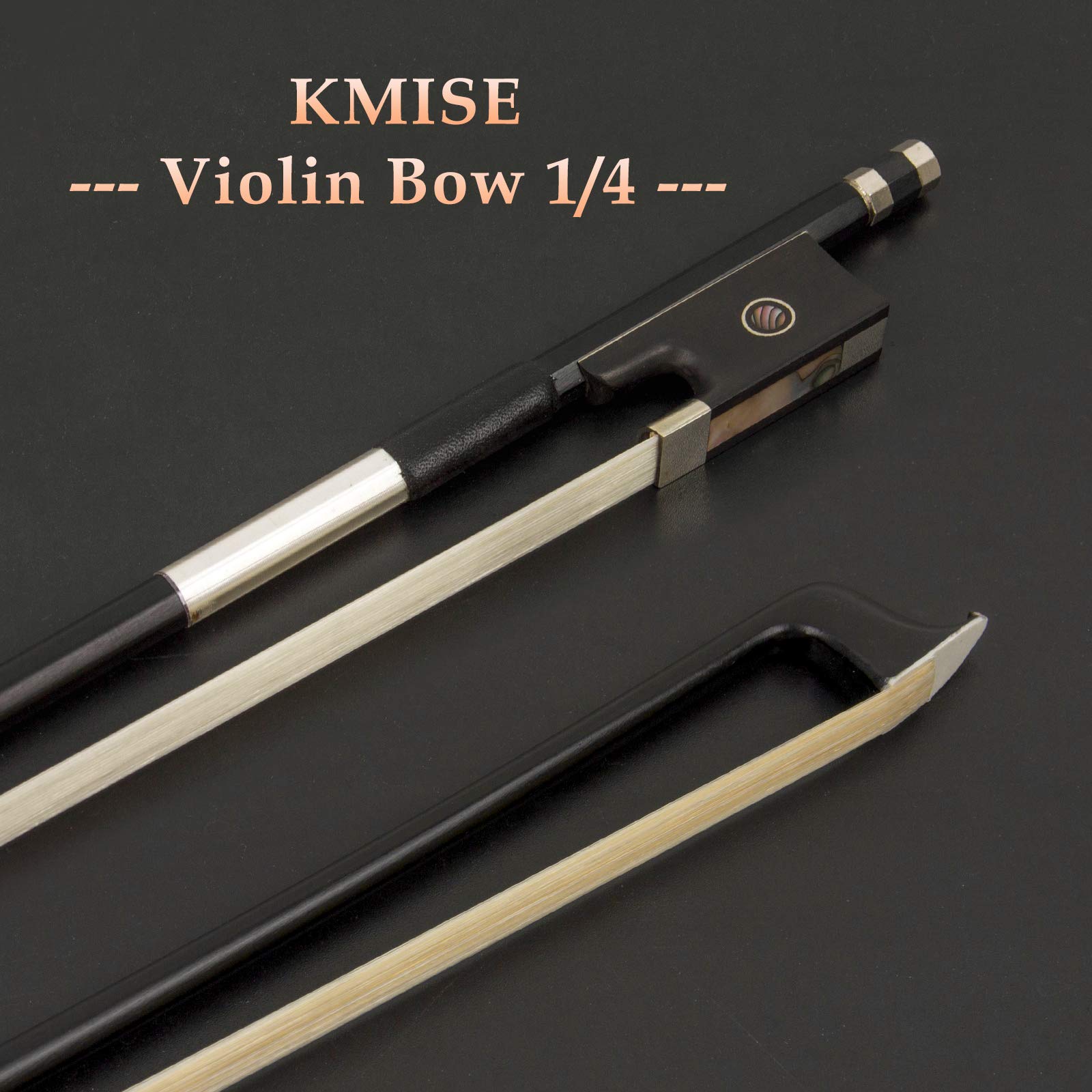 Kmise A8051 1 Set Carbon Fiber Violin Stunning Bow 1/4, Black