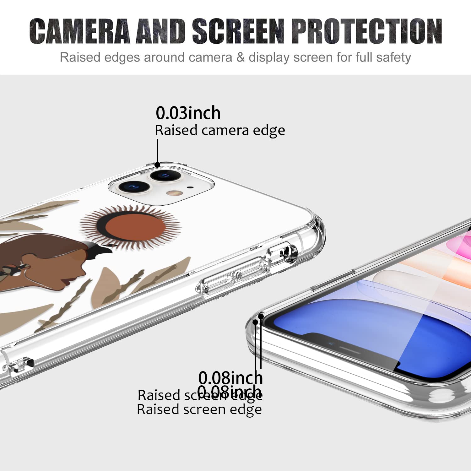 Luhouri Designed For Iphone 11 Case With Screen Protector - Crystal Acrylic Clear For Women And Girls - Slim Fit Protective Phon