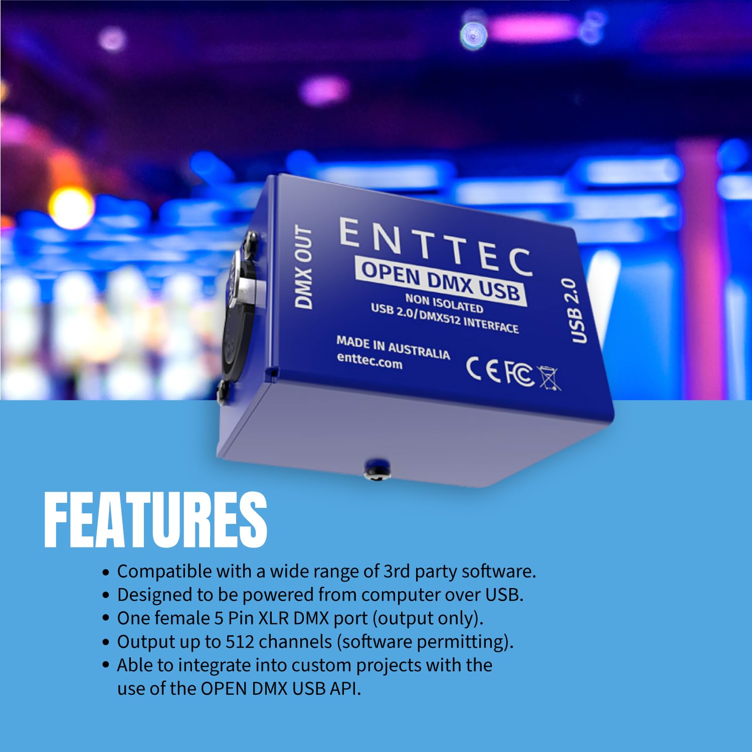 Enttec Open Dmx Usb 70303 Lighting Interface - Open Source/Hardware Only - Entry Level Model