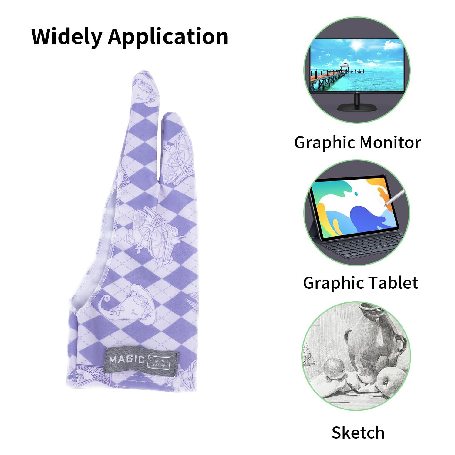 Spaseeba Artist Drawing Glove Art Two Finger Glove Animal Print For Drawing Tablet/Pen Display/Ipad For Right And Left Hand, S P