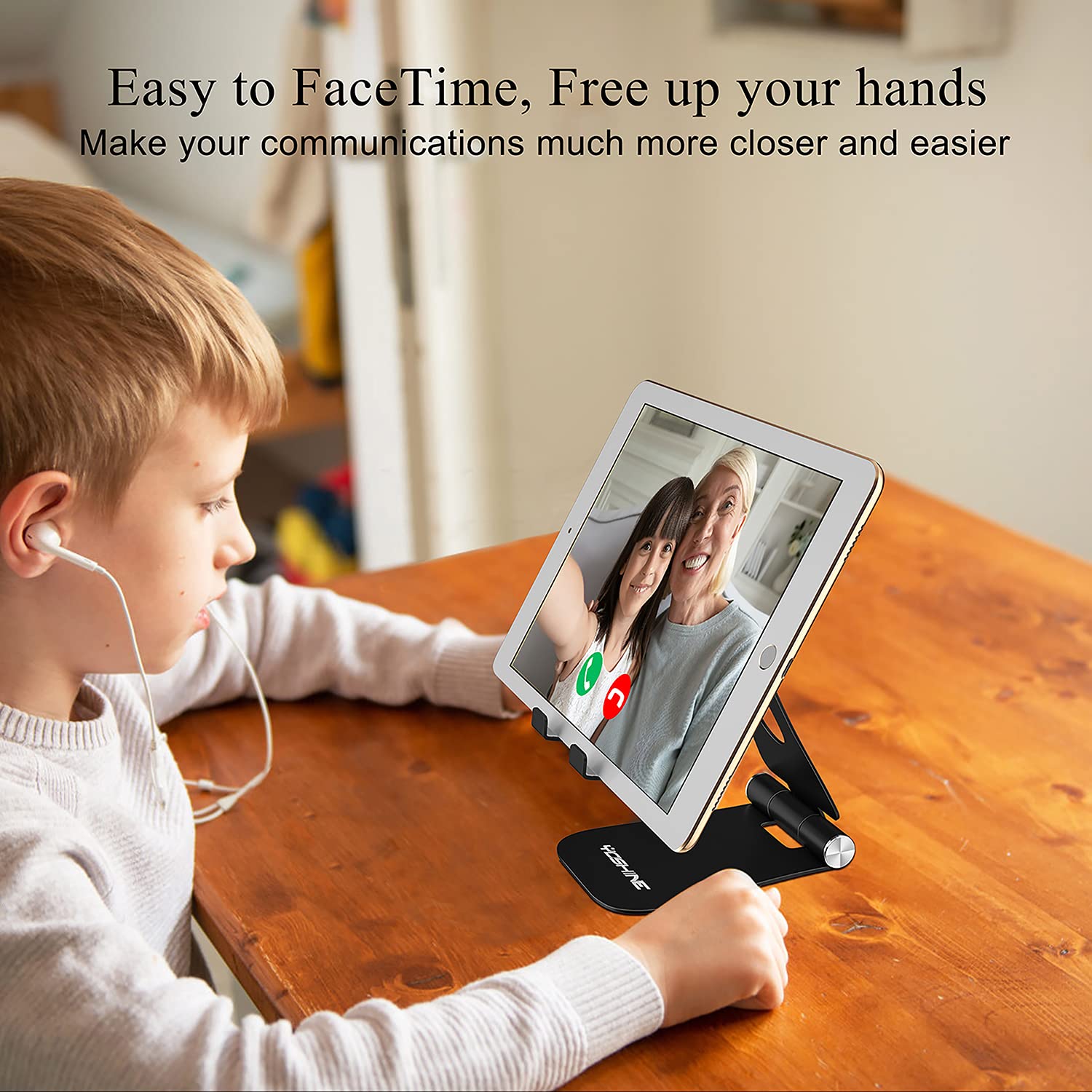 Yoshine Cell Phone Stand, Upgraded Phone Stand For Desk, Adjustable Tablet Stand, Foldable Portable Aluminum Phone Holder, Cradl