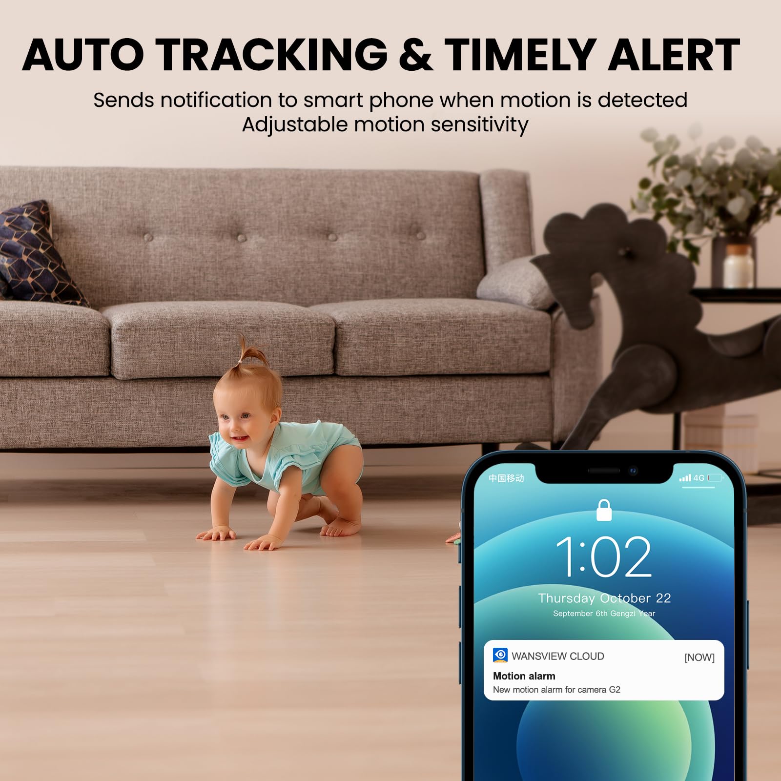 Galayou 5Mp Security Camera Indoor 360 Degree 2.4G Wifi Cameras For Home Security For Baby/Nanny/Dog/Pet Camera With Auto Tracki