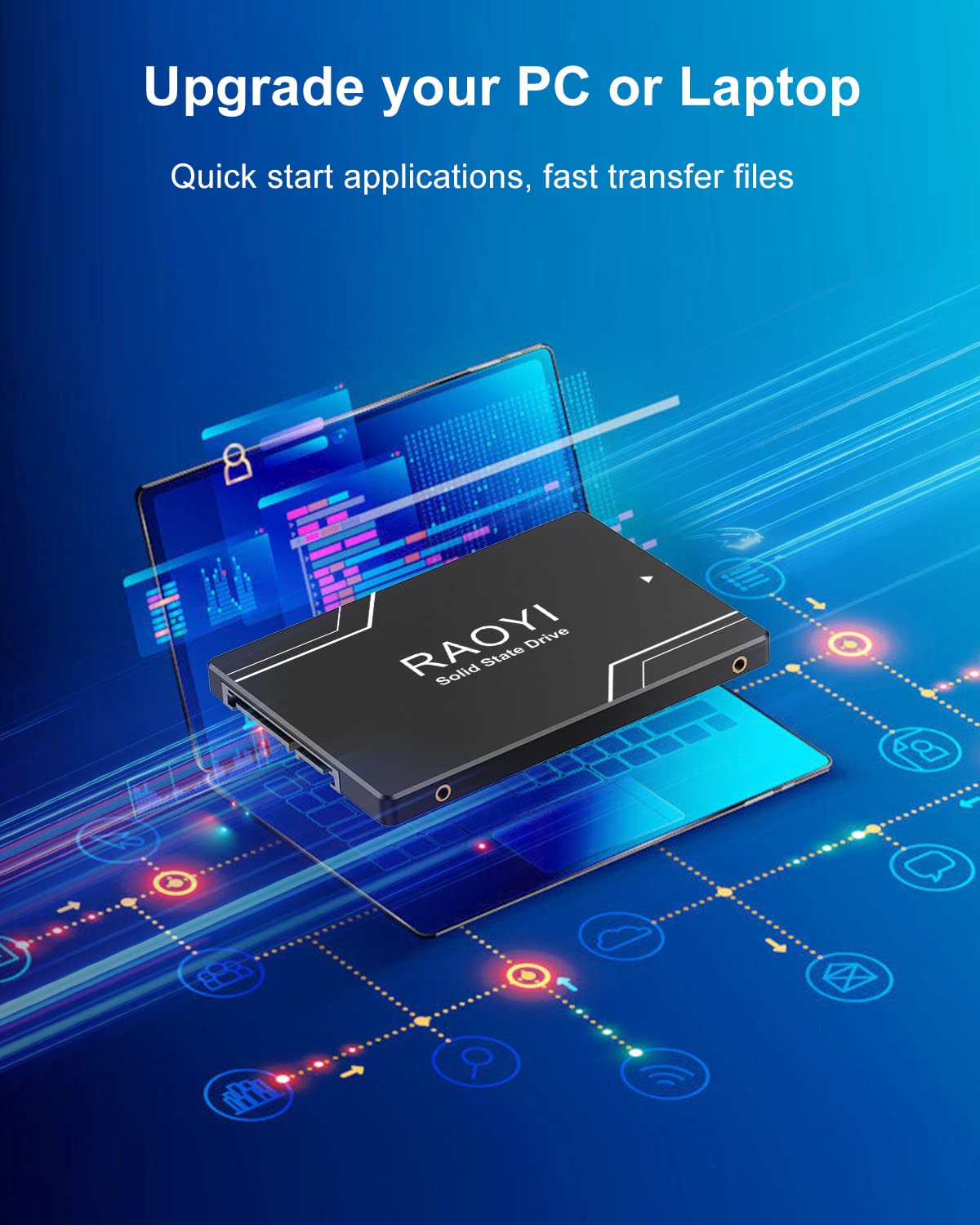 Raoyi 512Gb Internal Ssd Sata Iii 6Gb/S 2.5� Solid State Drive 3D Nand Flash Advanced Ssd Hard Drive Up To 550Mb/S Sata 3 Ssd Upgrade Performance For Pc Laptop