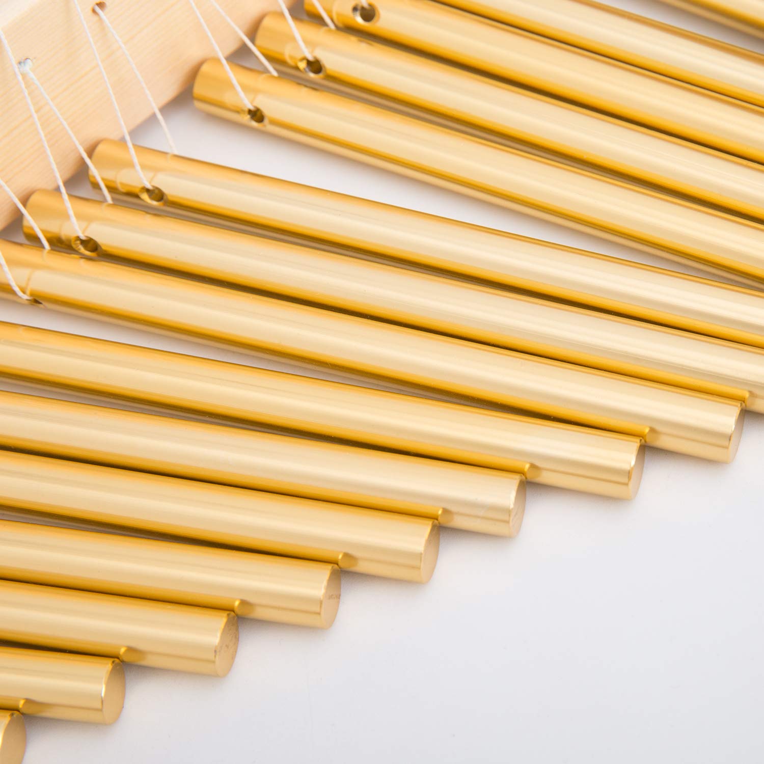 Ennbom 20 Note Chime Table Top Bar Chime Wind Chime 20 Bars Instrument Percussion With Mallet (Gold)
