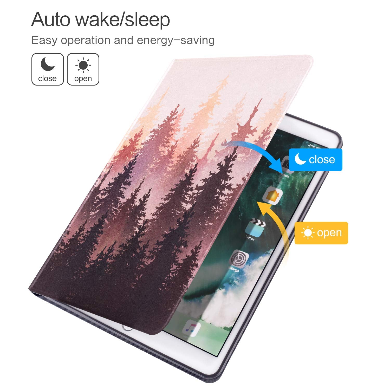 Vimorco Case For Ipad 9.7 Inch 5Th/6Th Generation 2017/2018, Protective Leather Case For Ipad 9.7 Air 1/2 Gen, Slim Adjustable M