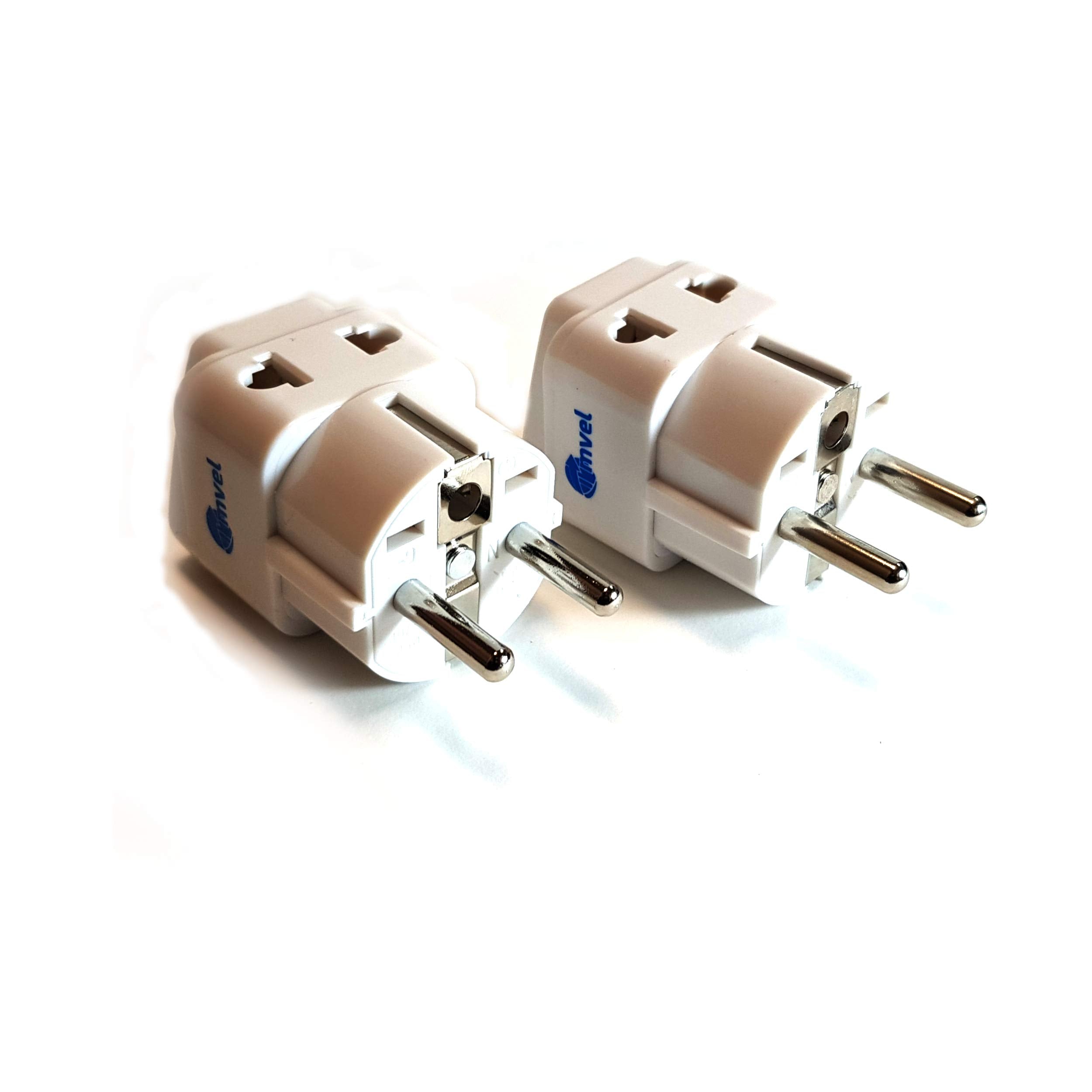 European Adapter, Travel Adapter 2 Pack European Power Adapter Schuko Plug Adapter,Universal Plug Adapter For Germany France Den
