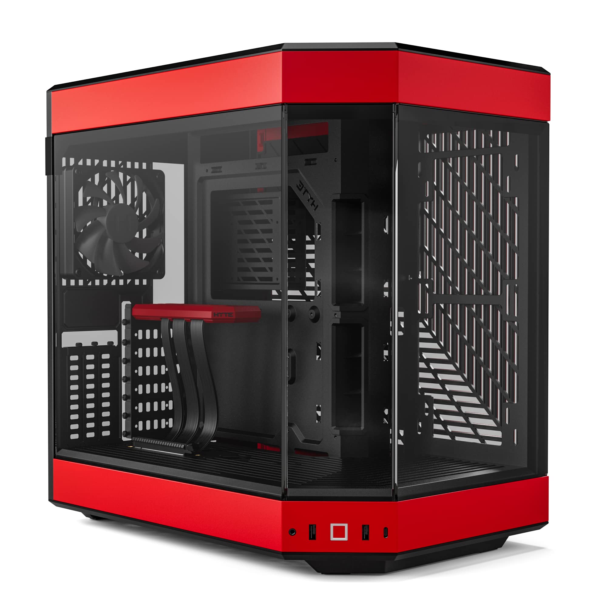 Hyte Y60 Modern Aesthetic Dual Chamber Panoramic Tempered Glass Mid Tower Atx Computer Gaming Case With Pcie 4.0 Riser Cable Inc