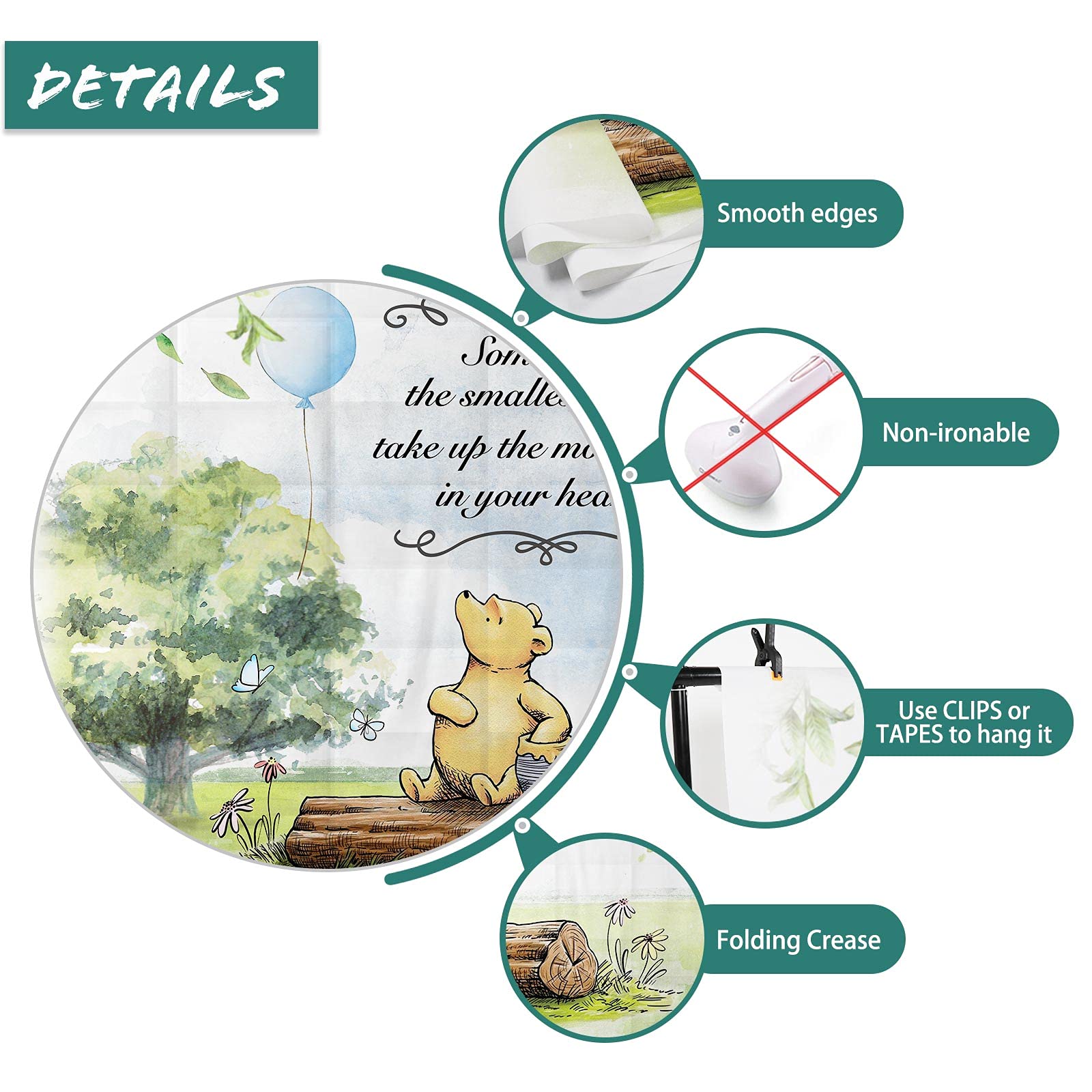 Classic Winnie Bear Baby Shower Backdrop Party Decorations Supplies For Boys Newborn Kids Blue Balloon And Friends Birthday Cake