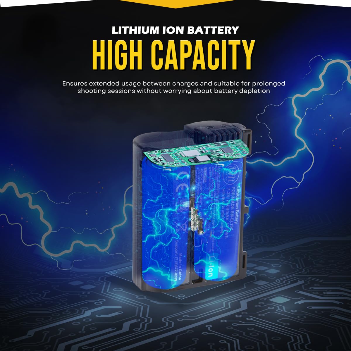 Bm Premium En El15C High Capacity Battery For Nikon Zf, Z5, Z6, Z6 Ii, Z7, Z7Ii, Z8, D780, D850, D7500, 1 V1, D500, D600, D610,