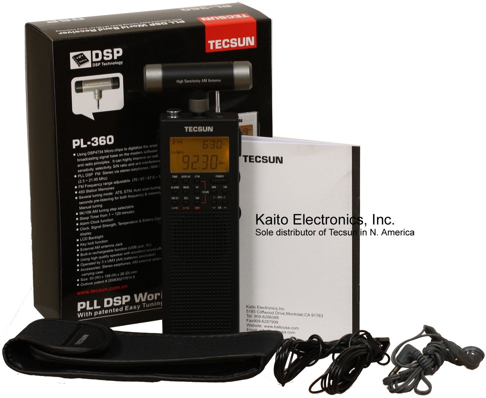 Tecsun Pl 360 Digital Pll Portable Am/Fm Shortwave Radio With Dsp, Black