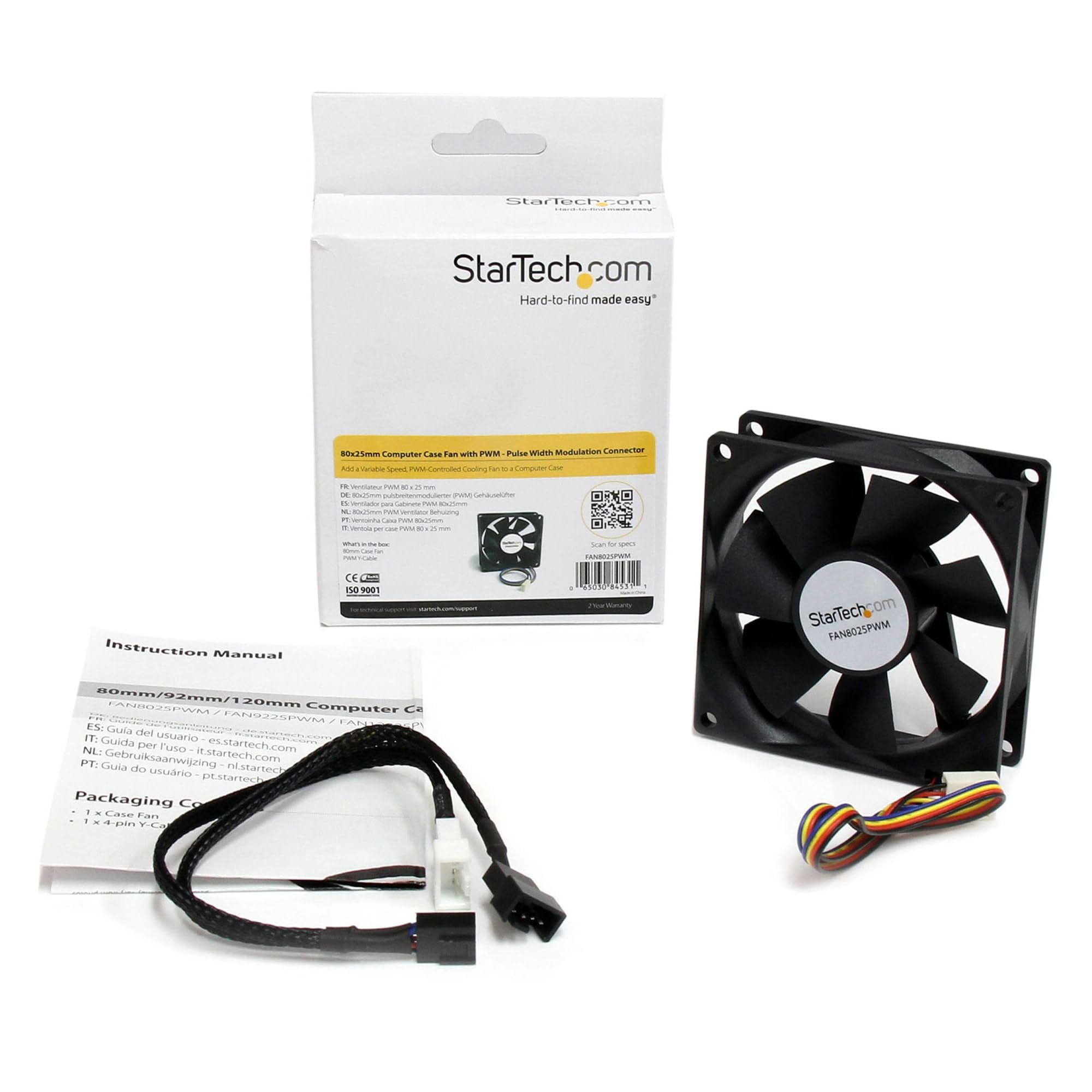 Startech.Com 80X25Mm Computer Case Fan With Pwm   Pulse Width Modulation Connector   Computer Cooling Fan   80Mm Fan   Pwm Fan (