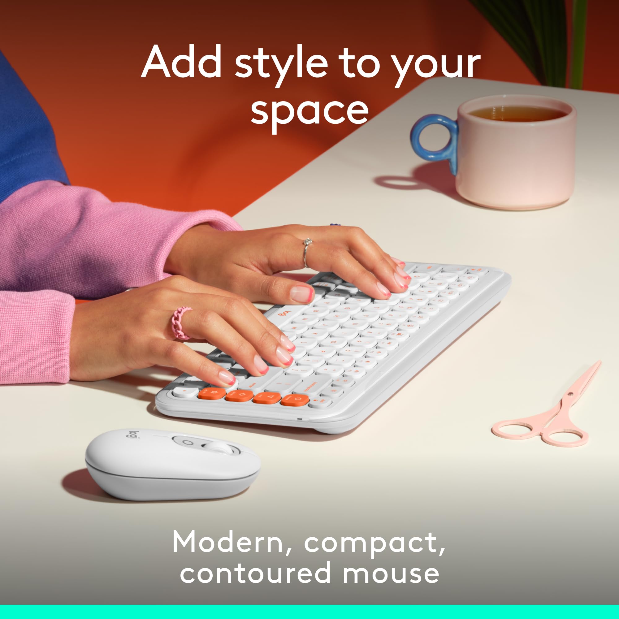 Logitech Pop Mouse, Compact And Portable Wireless Bluetooth Mouse With Programmable Buttons And Quiet Clicks, Easy Switch Betwee