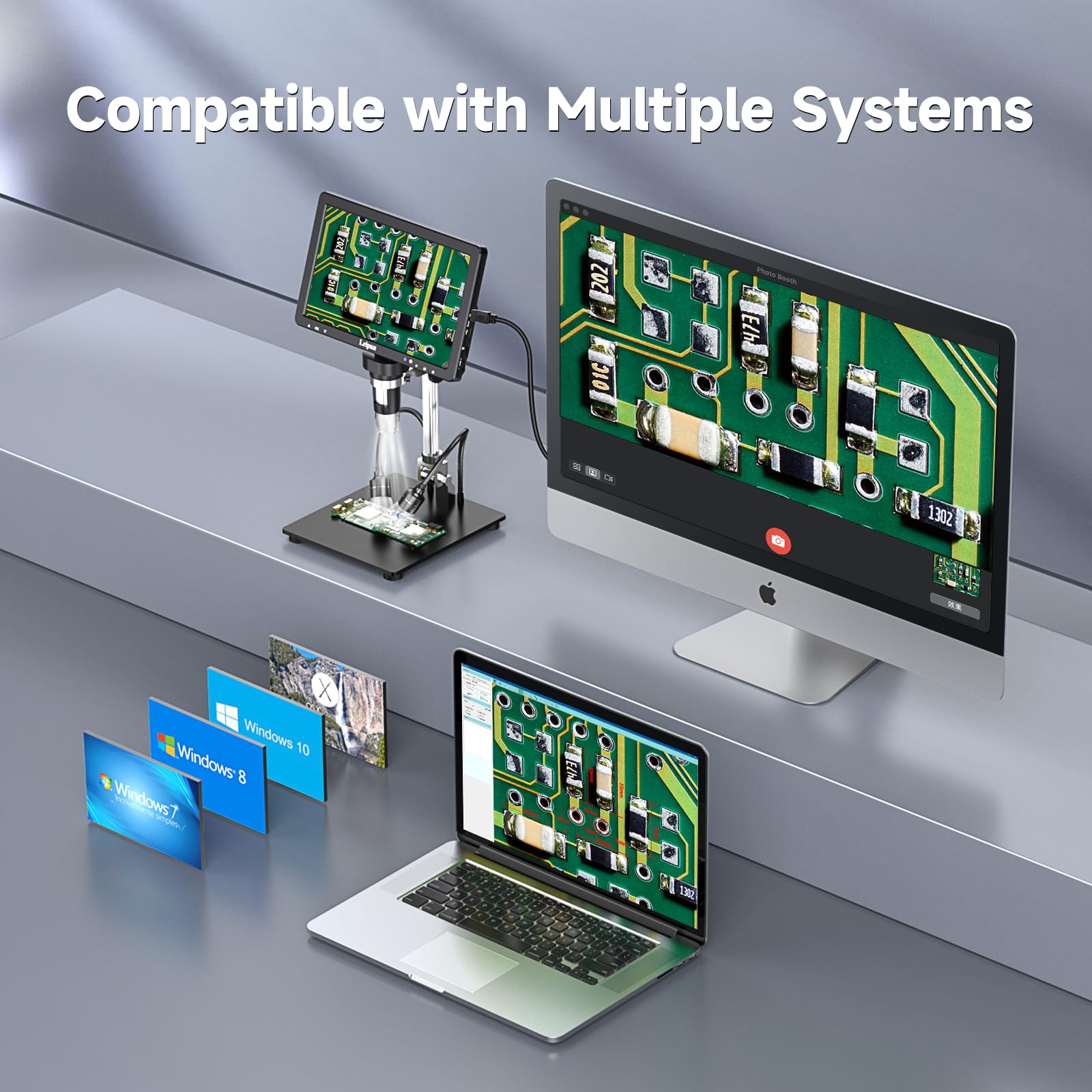 Leipan Dm12 Digital Soldering Microscope 2000X, 10.1'' Coin Microscope With 32Gb Tf Card, Hdmi Microscope With 12 Lights, Adults
