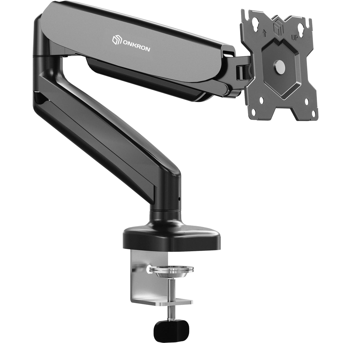 Onkron Single Monitor Desk Mount Arm For 13 32 Inch Screen Up To 17.6 Lbs, Gas Spring Monitor Arm For Desktop 75X75 / 100X100 Ve
