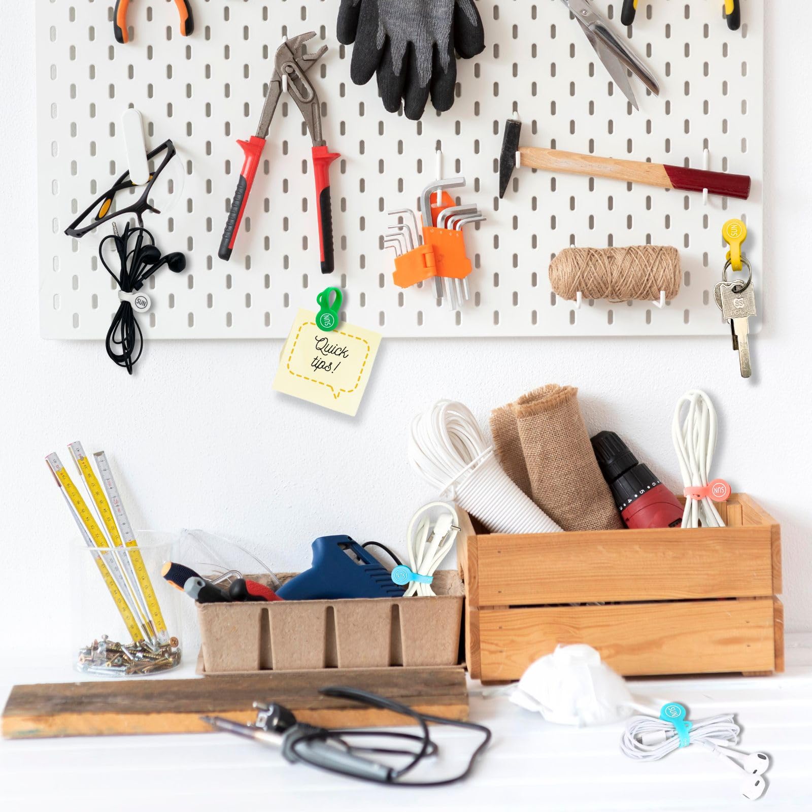 Sunficon 10 Pack Cable Clips Organizers Earbuds Cord Organizers Magnetic Cable Clips Bookmark Whiteboard Noticeboard Fridge Magn