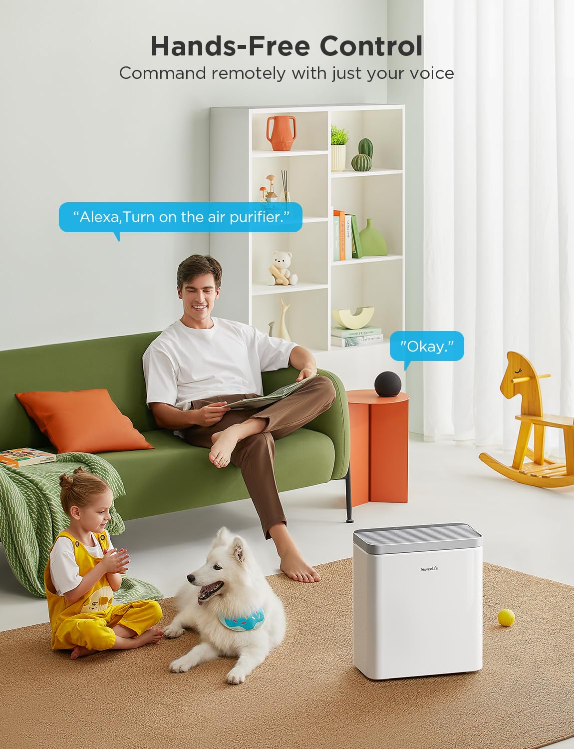 Goveelife Smart Air Purifier For Home Large Room, Covers Up To 1046 Ft, Hepa Sleep Mode, 3 In 1 Filter Air Purifier With App Ale