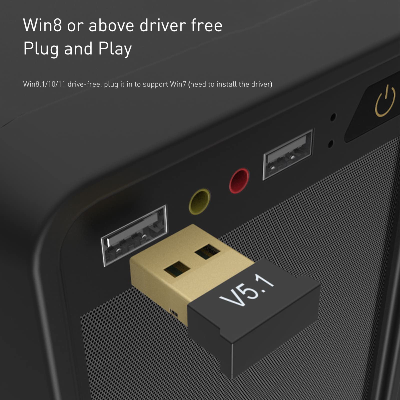 2 Pack Bluetooth Adapter For Pc, Wansurs Usb Bluetooth Adapter 5.1 Edr, Bluetooth Dongle Wireless Bluetooth Receiver For Desktop