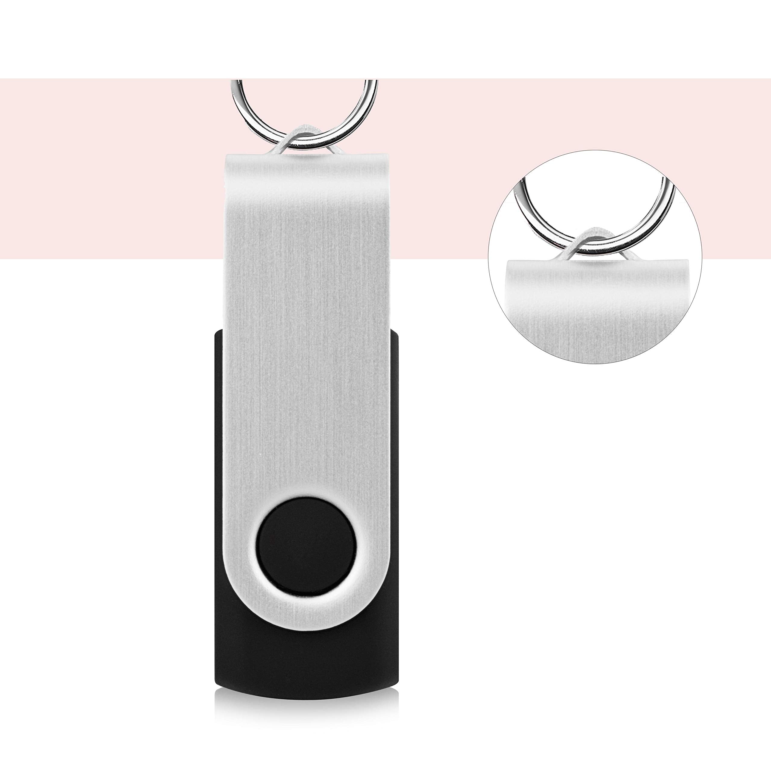 Kootion 50Pcs 32Gb Usb Flash Drive 32 Gb Bulk Flash Drives 50 Pack Thumb Drive Swivel Memory Stick Jump Drive Keychain Design Bl