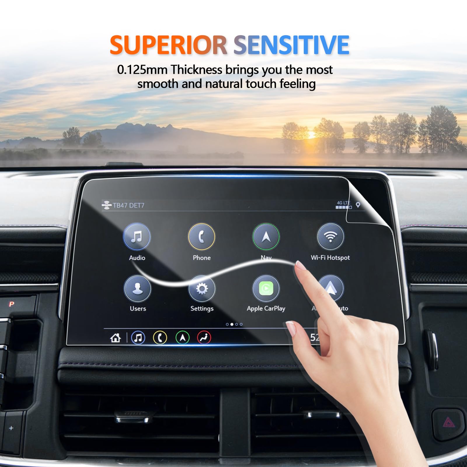 2 Pack Screen Protector For Chevy Tahoe & Suburban & Gmc Yukon 2021 2024 Touchscreen Cover For Tahoe Suburban Yukon 2023 2024 Accessories  Lt/Rst/ Z71/ Premier/High Country 10.2' Nano Foils (2Pcs)