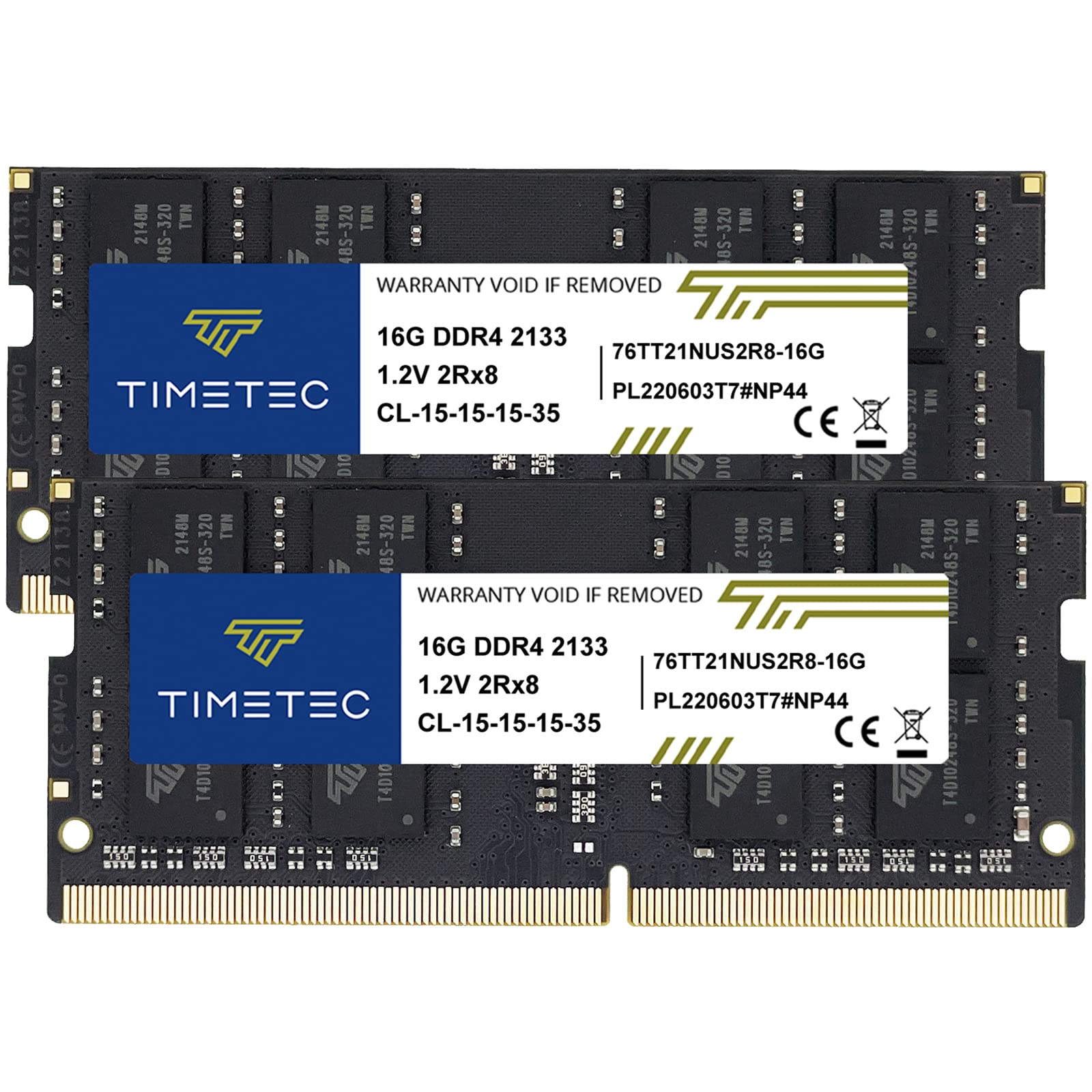 Timetec 32GB KIT(2x16GB) DDR4 2133MHz PC4-17000 Non-ECC Unbuffered 1.2V CL15 2Rx8 Dual Rank 260 Pin SODIMM Laptop Notebook PC Co