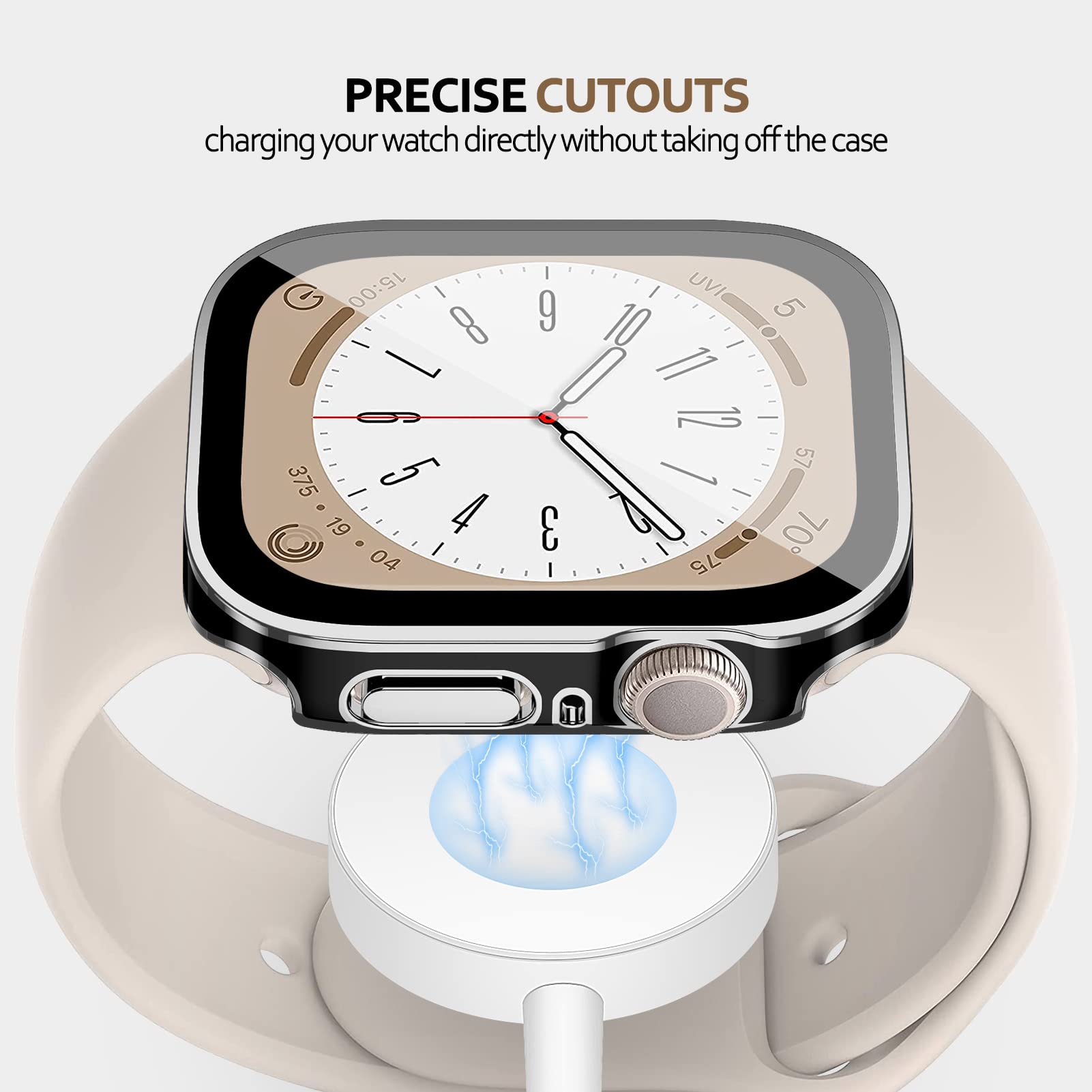 For Apple Watch Case 40Mm,Hard Case With Tempered Glass Screen Protector,Watch Cover For Apple Watch Se 6 5 4 Screen Protector,U