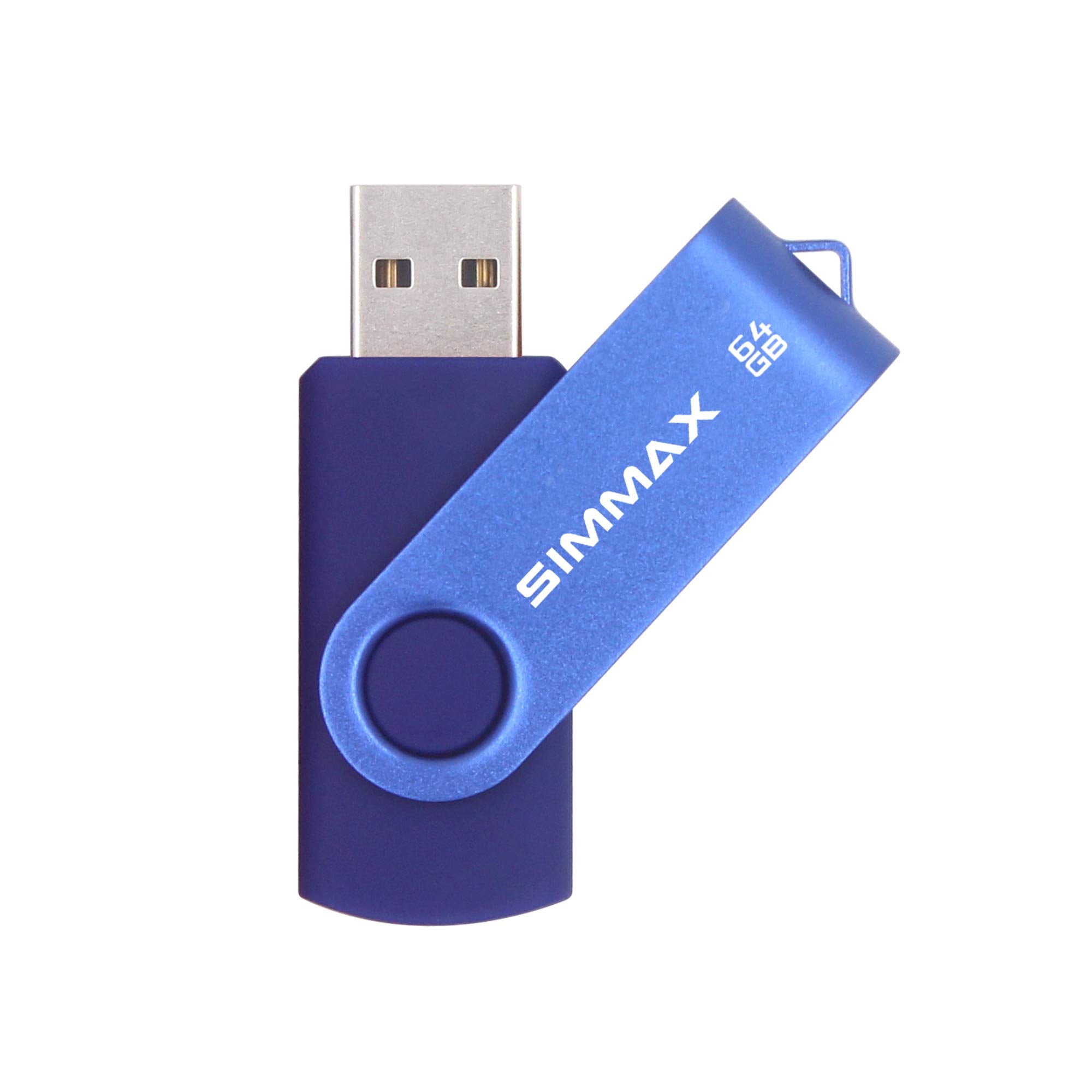Simmax 3 Pack 64Gb Memory Stick Usb 2.0 Flash Drives Swivel Thumb Drive Pen Drive (64Gb Pink Blue Green)