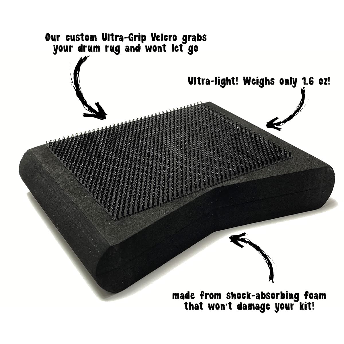 Pedalblock - Hi-Hat And Pedal Anchor System - Total Slide Prevention - For Double Kick Pedal, Hi-Hat Stand, Keyboard Pedal, Elec