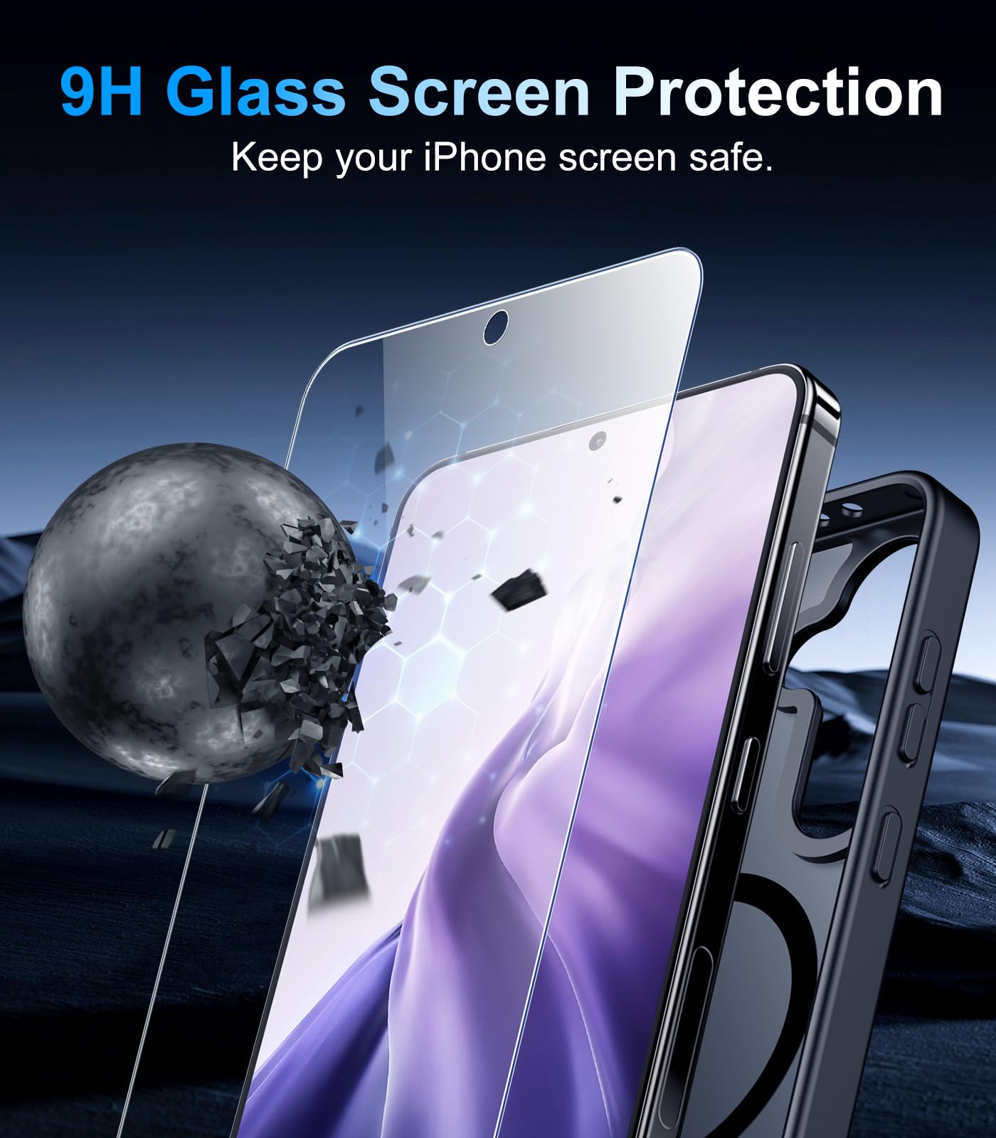 Temdan Magnetic For Samsung Galaxy S24 Fe Case, With [Tempered Glass Screen Protector][Compatible With Magsafe][Military Grade S