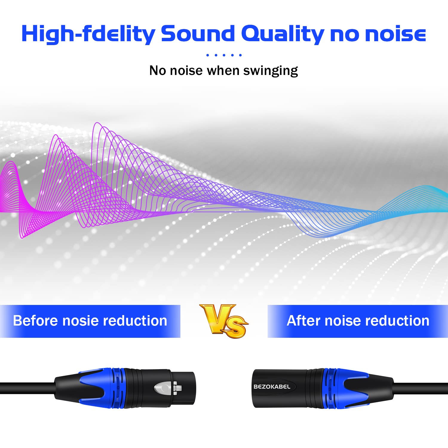 Bezokabel Xlr To Xlr Microphone Cable 25 Feet 6 Pack, Xlr Cable Male To Female 3 Pin Balanced Microphone Cable For Microphone, S