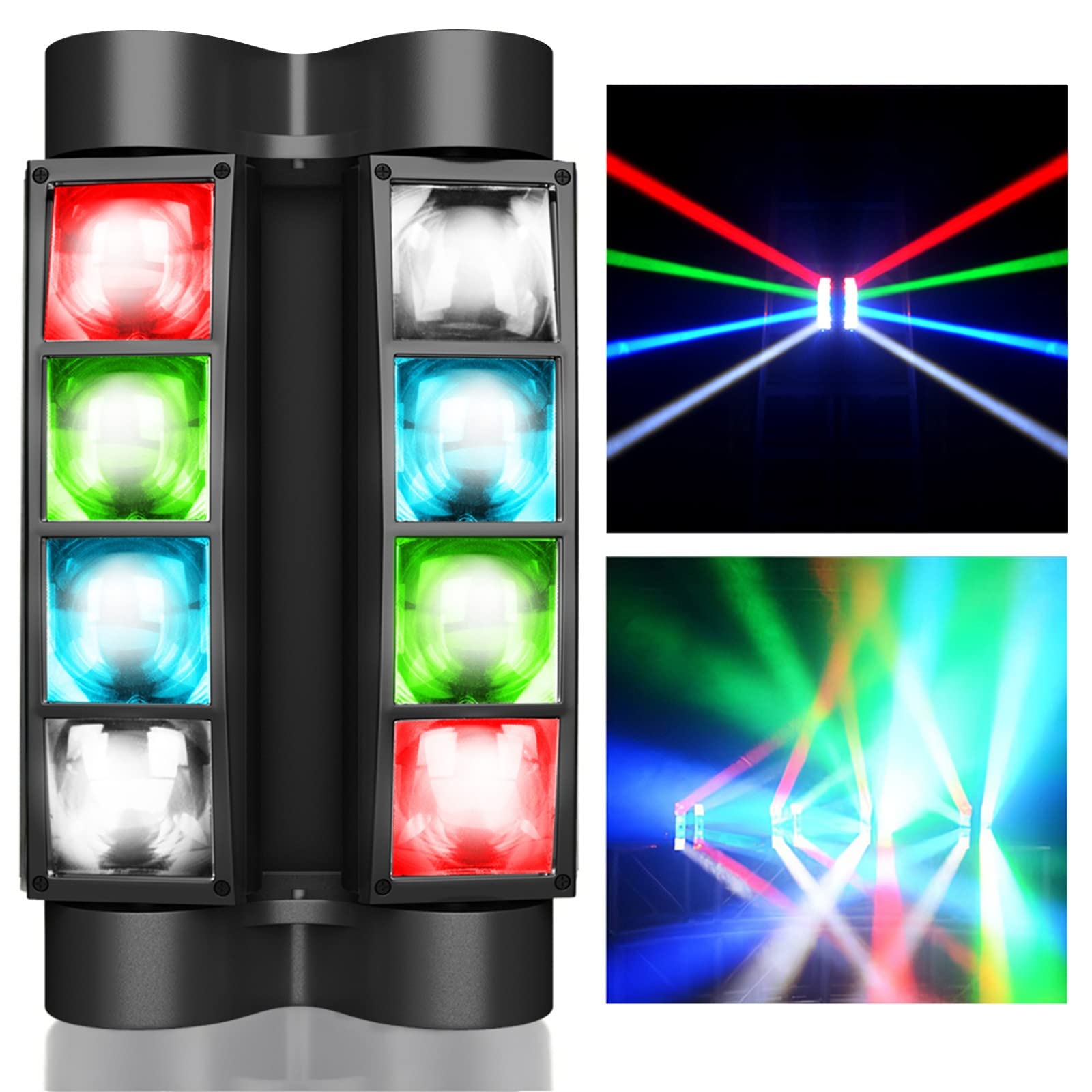 Betopper Stage Light, Moving Head Dj Light For Parties, Rgbw 8X3W Spider Led Light, Sound Activated & Dmx 512 Control For Party,