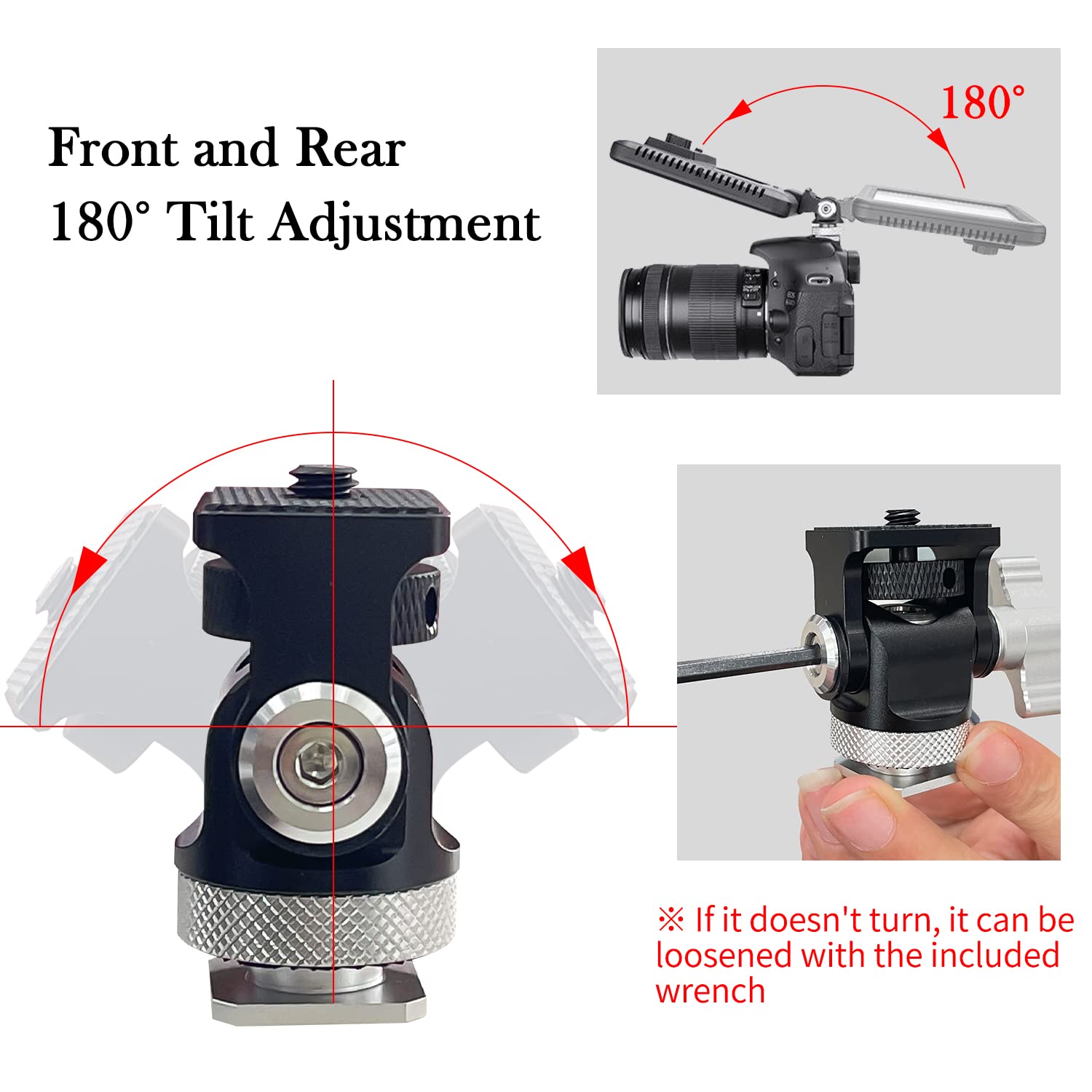 Sutekus Field Monitor Mount Holder With Cold Shoe Swivel And Tilt Adjustable 1/4 Screw Thread Adapter For 5 And 7 Monitor