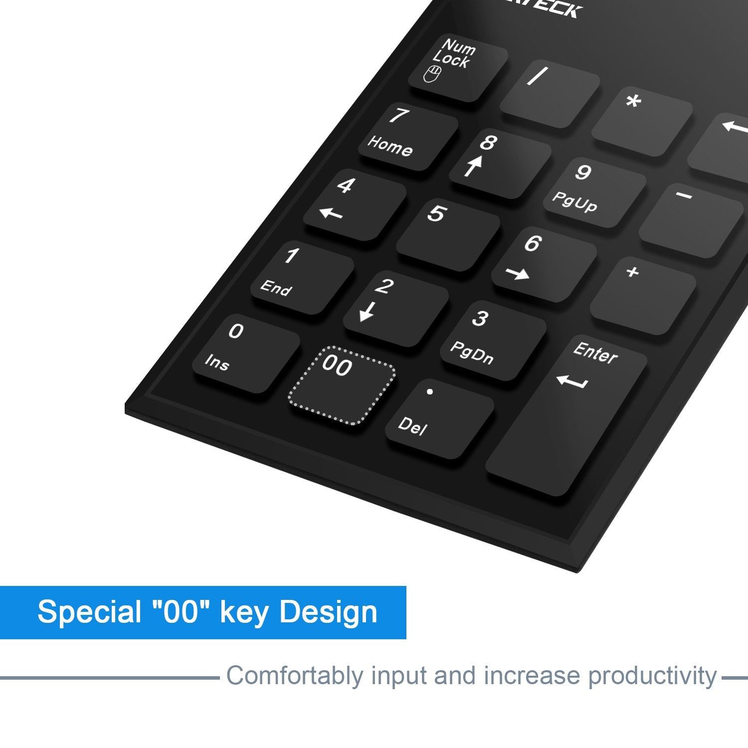 Numeric Keypad & Mouse Combo, Cateck 2.4G 19 Keys Wireless Mini Usb Number Pad Keyboard And Mouse Combo With Usb Receiver For La