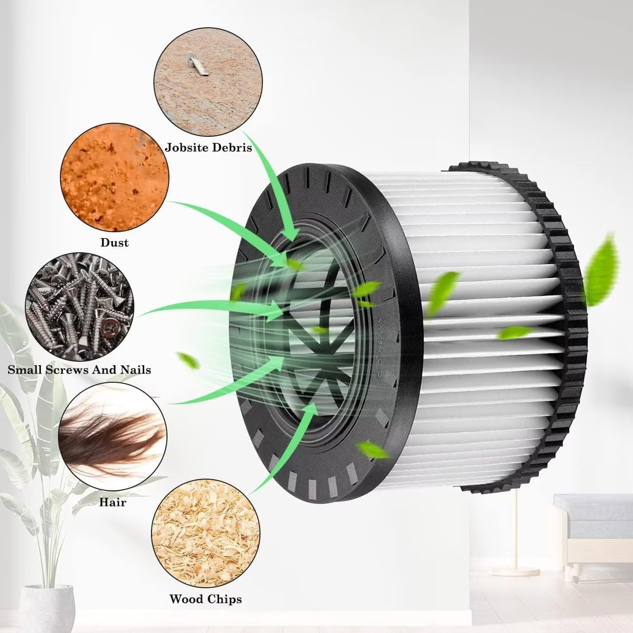 4 Pack Dwv9330 Replacement Hepa Filter Compatible With Dewalt Dwv010 & Dwv012 Dust Extractor   Part # Dwv9330 (For Dewalt 8 Gall