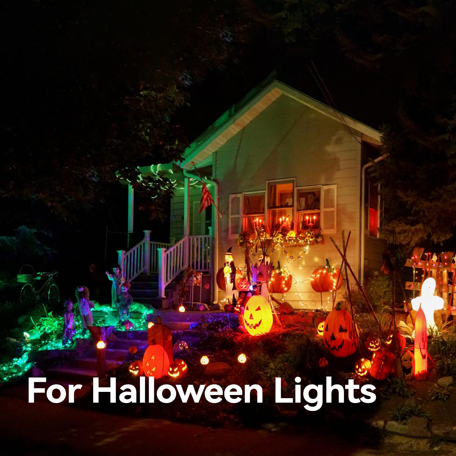 Addlon 50Ft Outdoor Extension Cord With Mutil Outlets Evenly Spaced 6 Outlets 16/3 Sjtw Weatherproof Power Cable For Indoor Outd