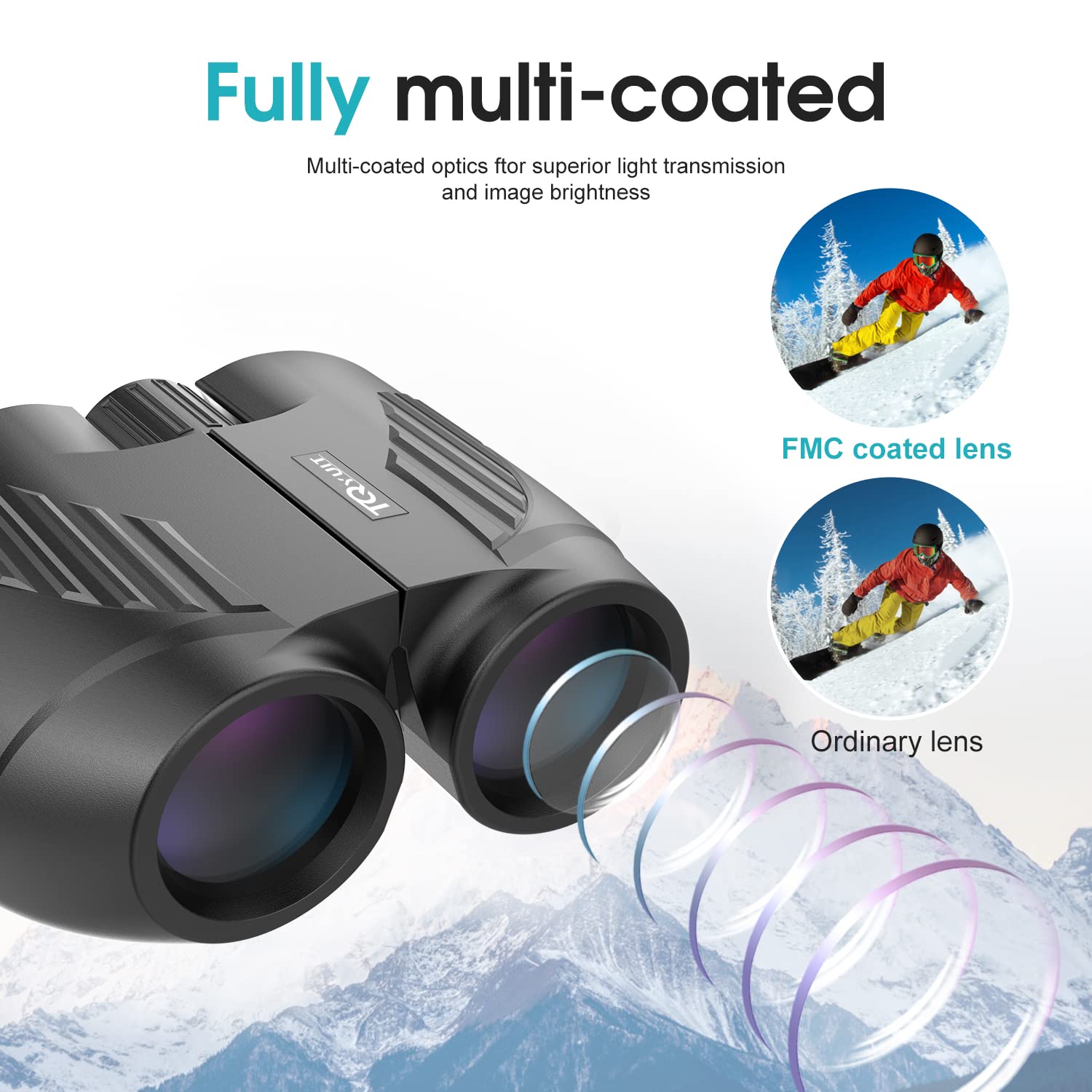 Binoculars 15X25 For Adults And Kids, High Power Easy Focus Binoculars With Low Light Vision, Compact Binoculars For Bird Watchi