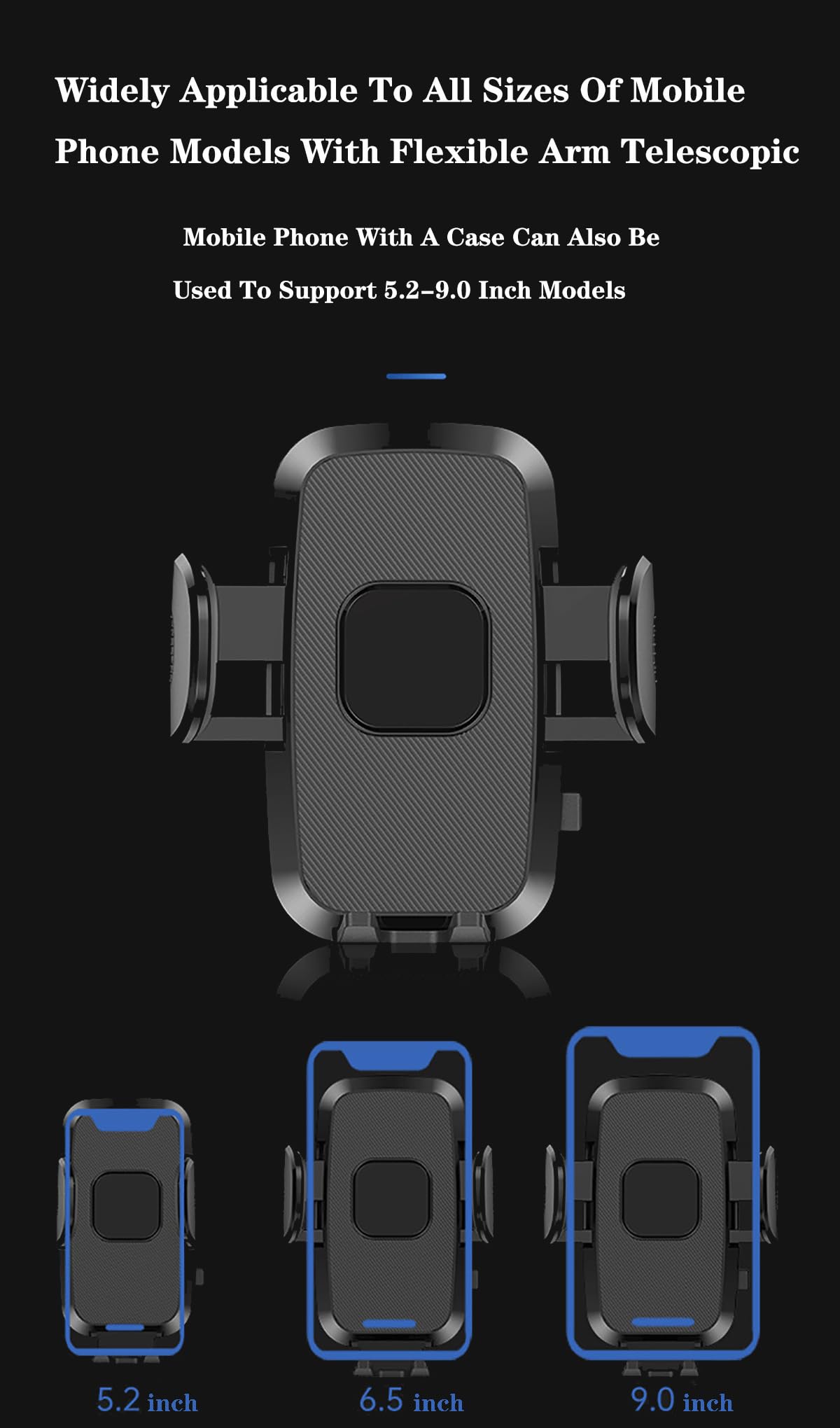 Tukefev Car Phone Holder 360 Rotation Phone Holders For Your Car Quick Release Adjustable Car Phone Mount Dashboard For Iphone16