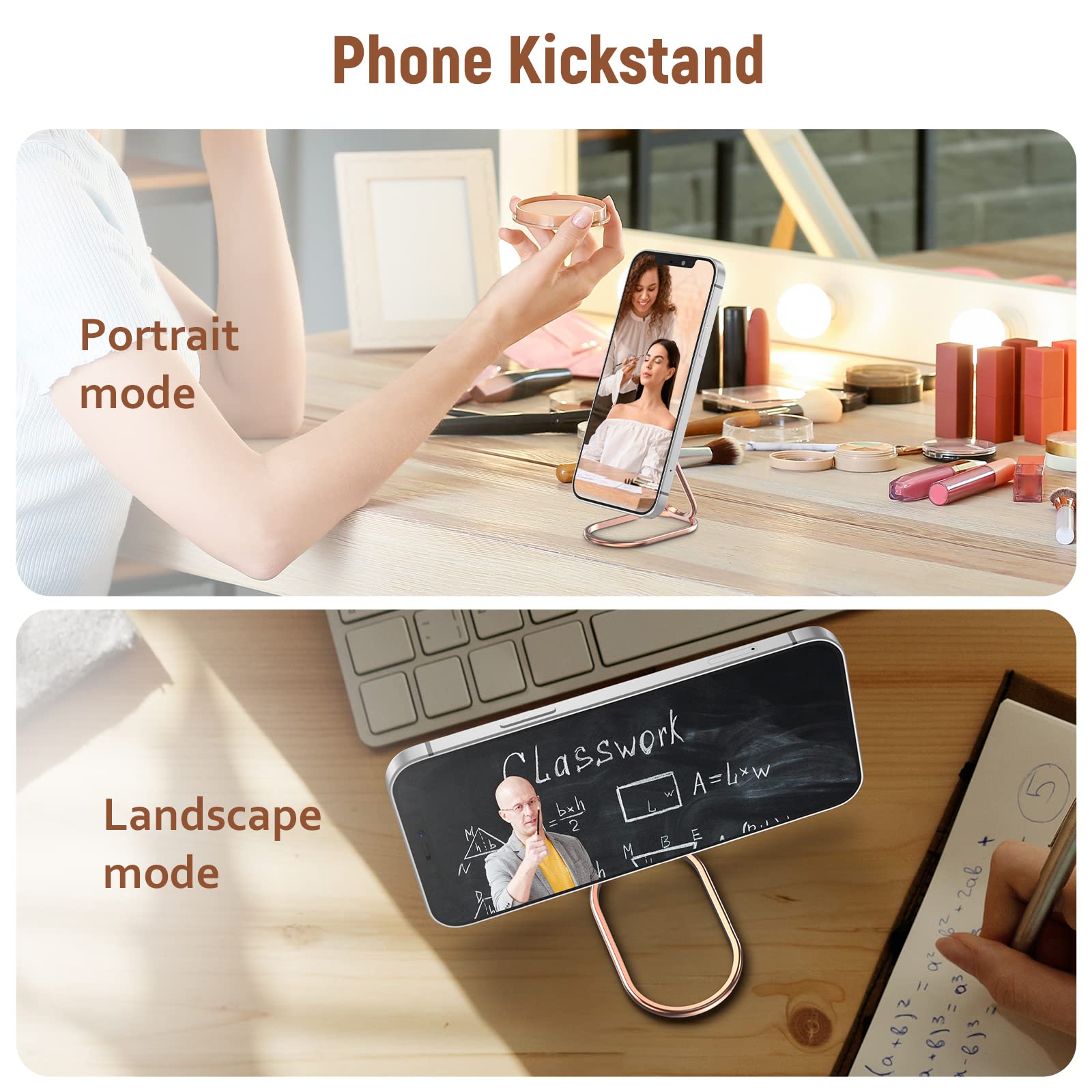 Phone Ring Holder Grip-With Car Magnetic Phone Mount Metal Phone Ring Finger Kickstand Cell Phone Grip Compatible With Iphone Ip