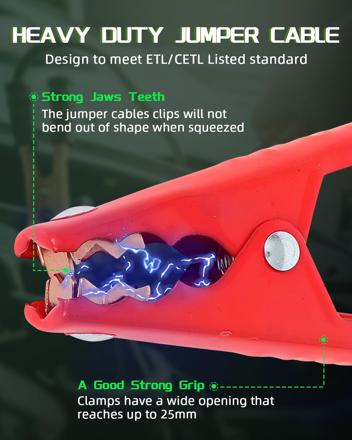 Scitoo 10 Guage Jumper Cables 12Ft, Power Jumper Cable Extension Cord For Car Suv Trucks, Heavy Duty Automotive Booster Cables F