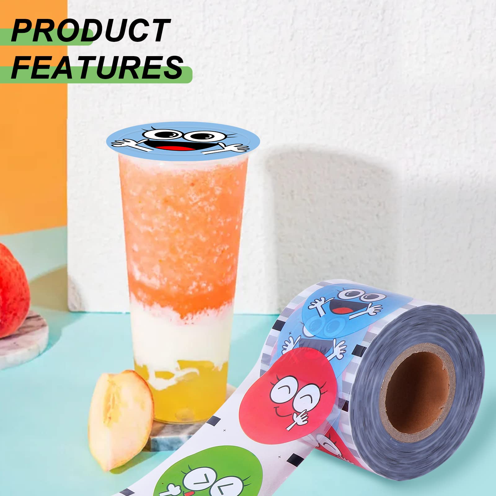 Jiawanshun Cup Sealer Film 90 105Mm (3.55''  4'') For Boba Milk Tea Cup Sealing Film