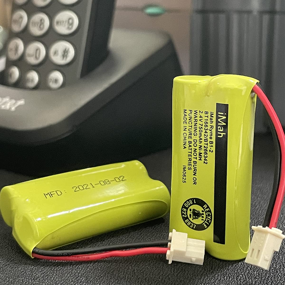 Imah Bt166342/Bt266342 2.4V 750Mah Ni Mh Battery Compatible With Bt283342 Bt266342 Vtech Cs6114 Cs6429 Cs6719 2 At&T El5210 El51203 Telephone, 6 Pack