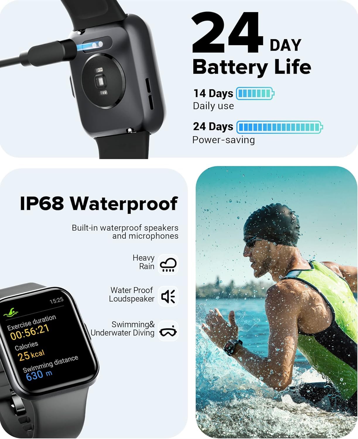 Smart Watch For Men Women Android Iphone, Alexa Built-In Fitness Watch With 1.8 '' Lcd Screen & Bluetooth Call (Make/Answer), He