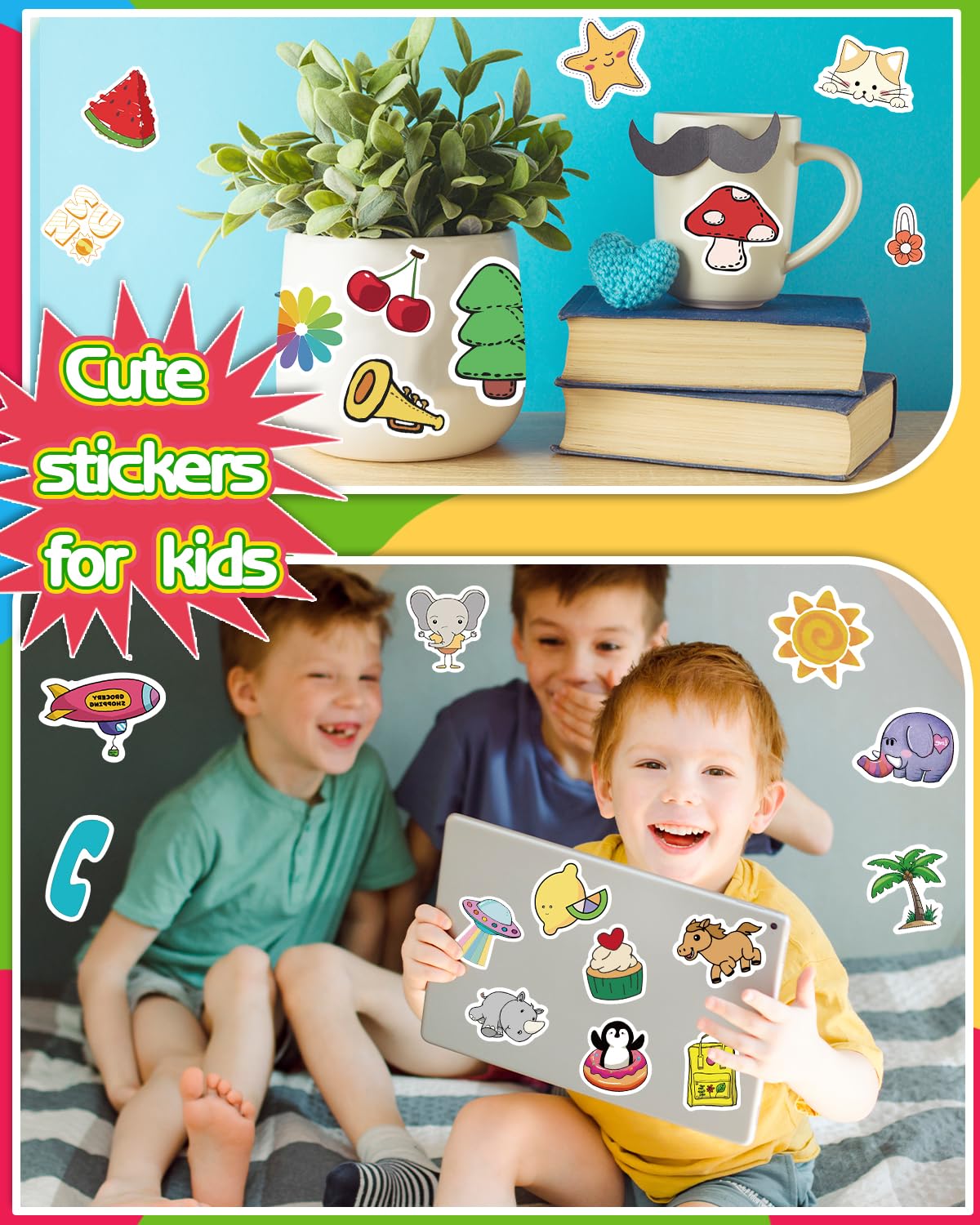 2000 Pcs Cute Stickers For Kids, Water Bottle Stickers For Teens, Kawaii Vinyl Phone Laptop Skateboard Animal Waterproof Sticker