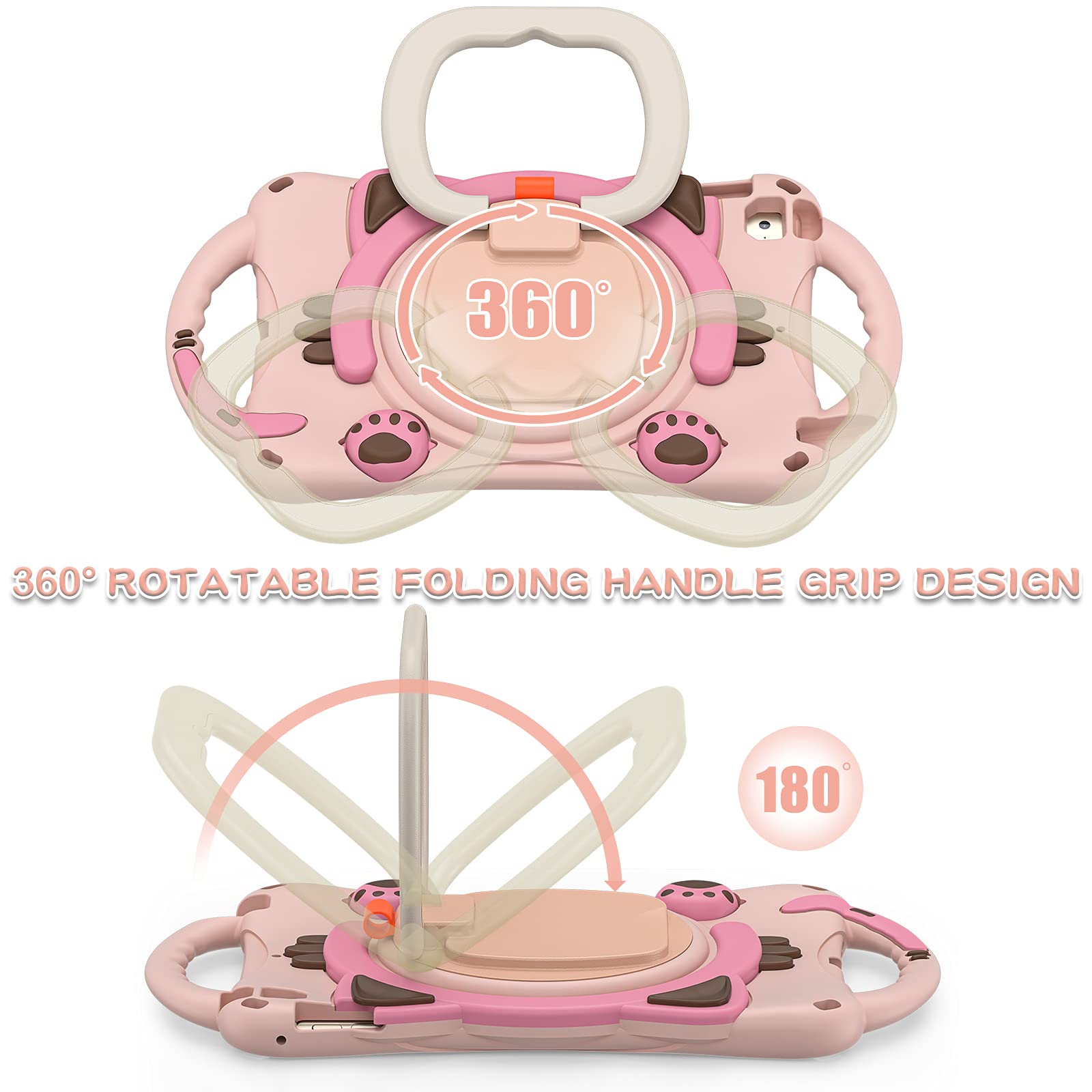 Batyue Case For Ipad Mini 5/4/3/2/1, Ipad Mini Case For Kids With Rotating Stand/Pencil Holder/Carrying Strap, Non Toxic & Eco F