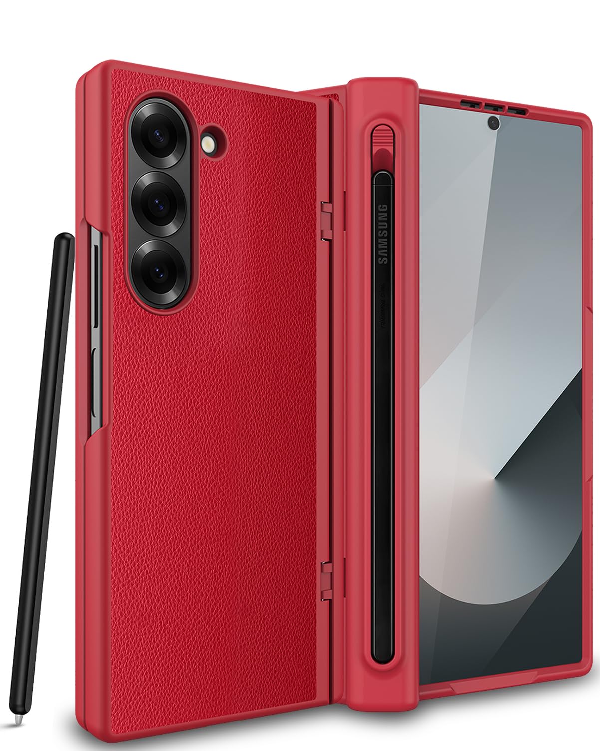 NINKI for Samsung Galaxy Z Fold 6 Case with Screen Protector & Pen Stylus Slot,Shockproof Full Hinge Protection Slim Cover for S