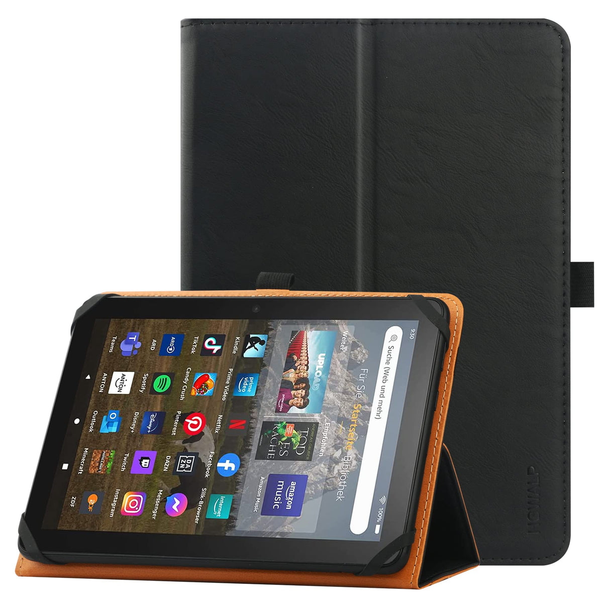 Hgwalp Universal Case For 7 Inch 8 Inch Tablet, Folio Protective Cover For 7'' 8'' Touchscreen Tablet, With Adjustable Fixing Si