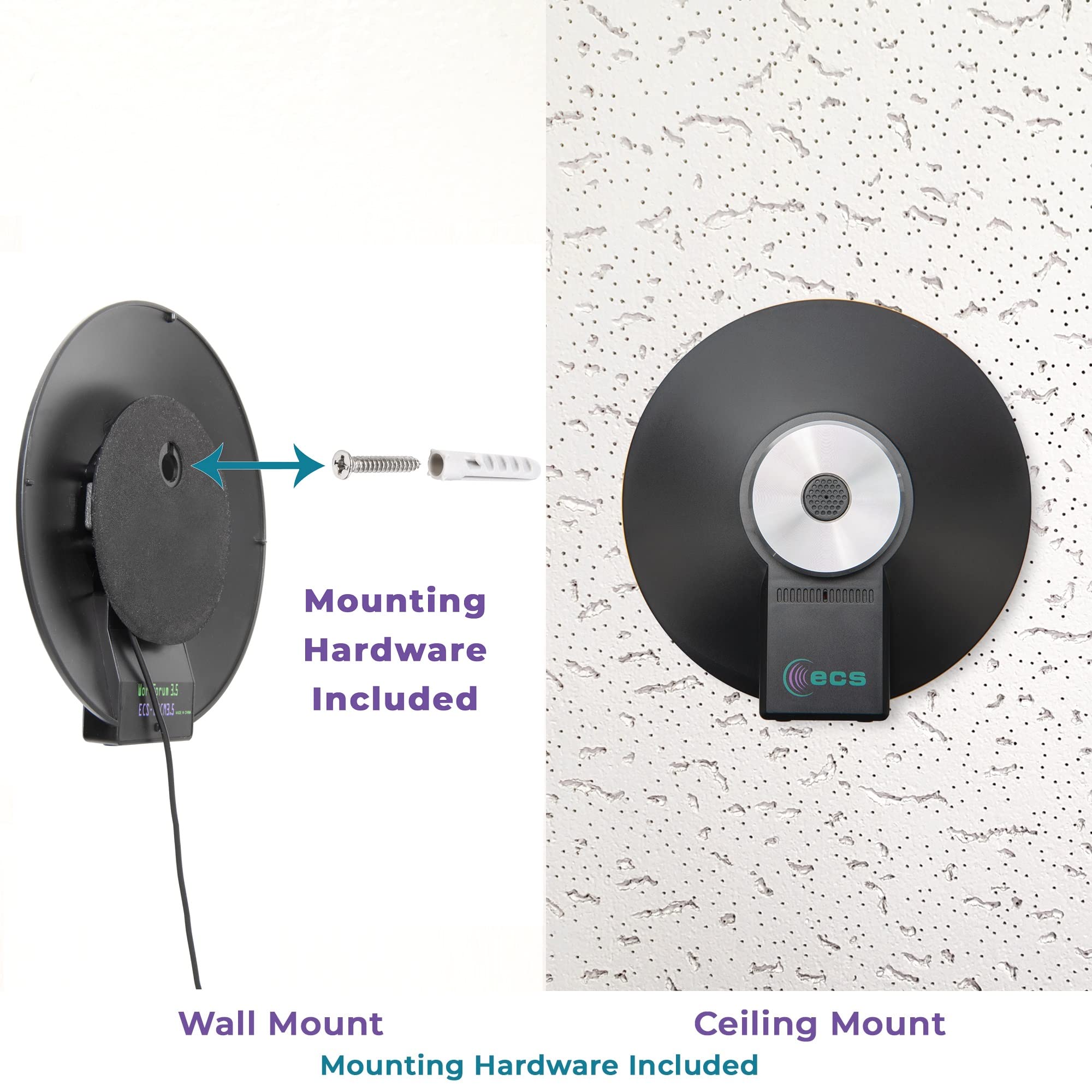 Ecs Wordforum 3.5Mm Trs 360 Omnidirectional Stereo Conference Microphone For Pc   With Daisy Chain Option, Condenser Mic For Tel
