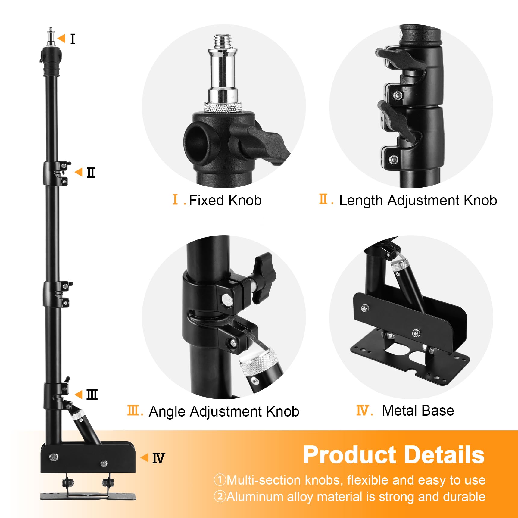 Sitto Ring Light Wall Mount 43Inch/110Cm, Triangle Boom Arm For Barbershop, Beauty Salon, Live Streaming, Tattoo, Photography St
